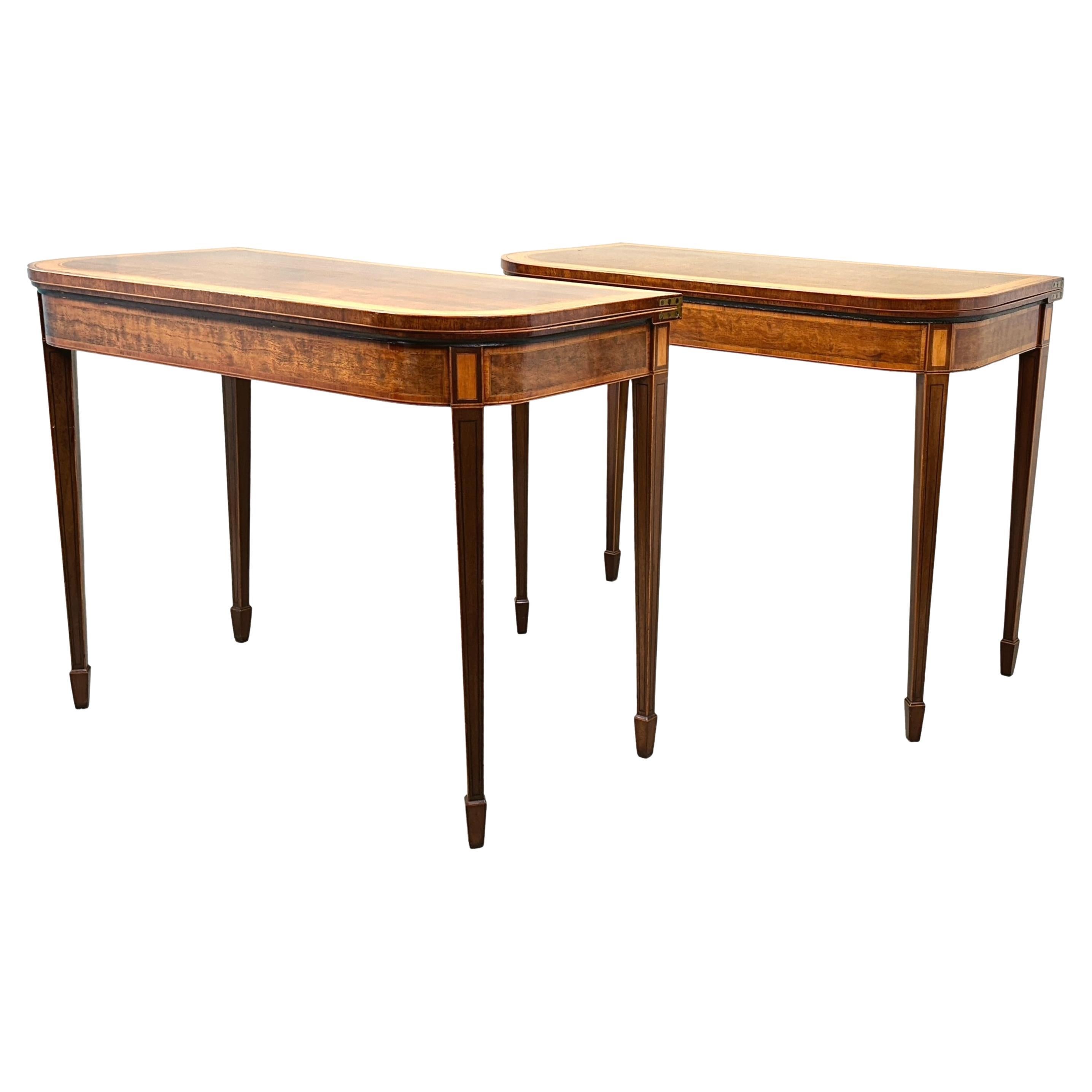 Georgian Mahogany Pair Of Card Tables