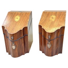 Georgian Mahogany Pair of Knife Boxes