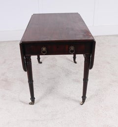 Georgian Mahogany Pembroke Table with Drawer and Drop Leaves 1810