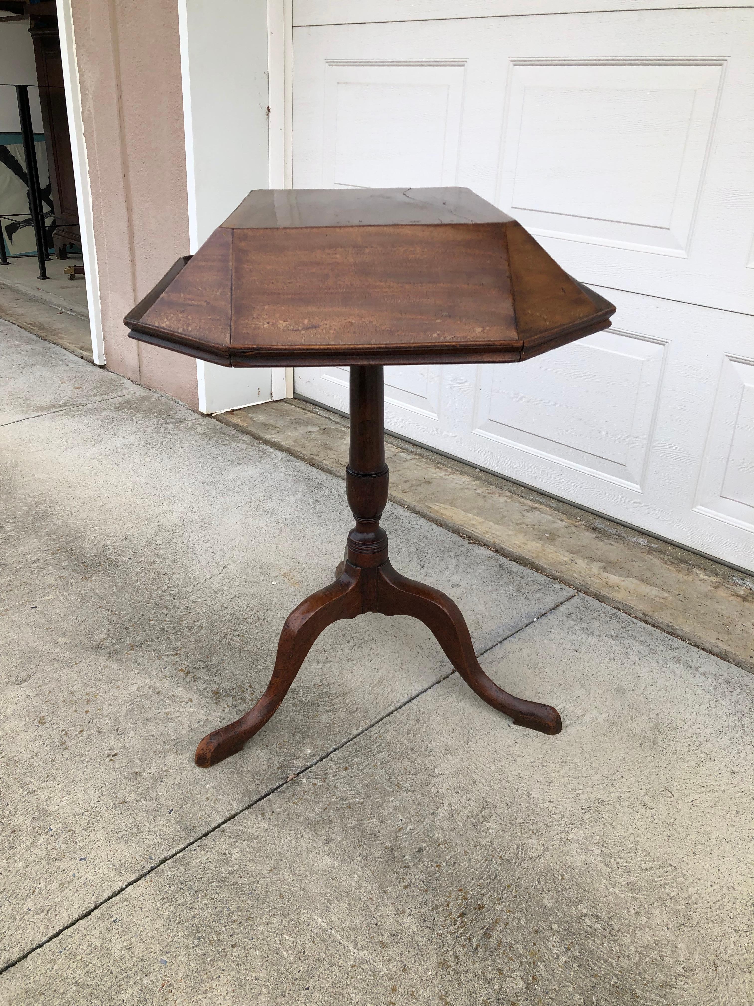 English Georgian Mahogany Queen Anne Music Stand with Carved Snake Feet For Sale