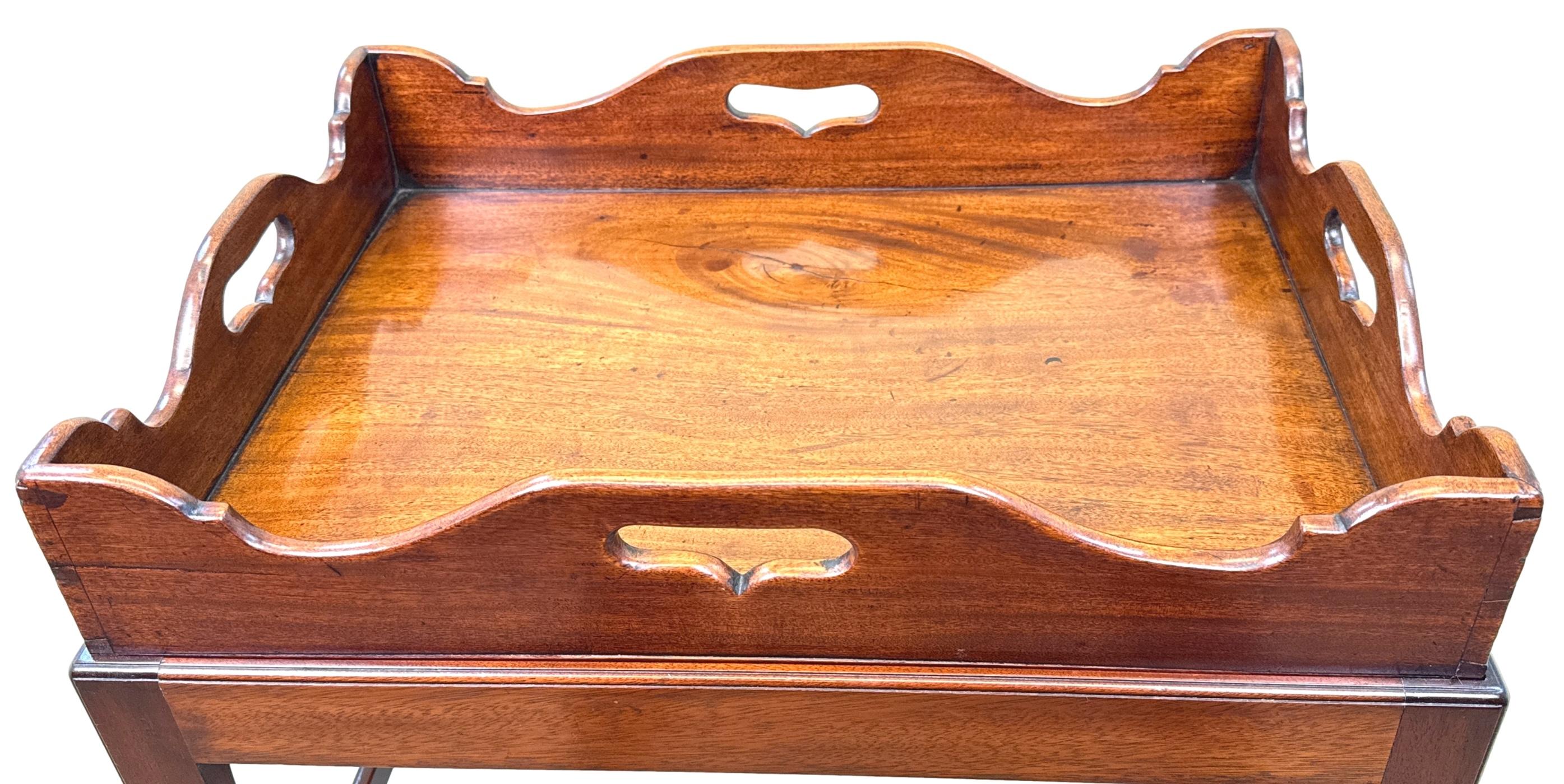 Georgian Mahogany Rectangular Tray On Stand For Sale 4