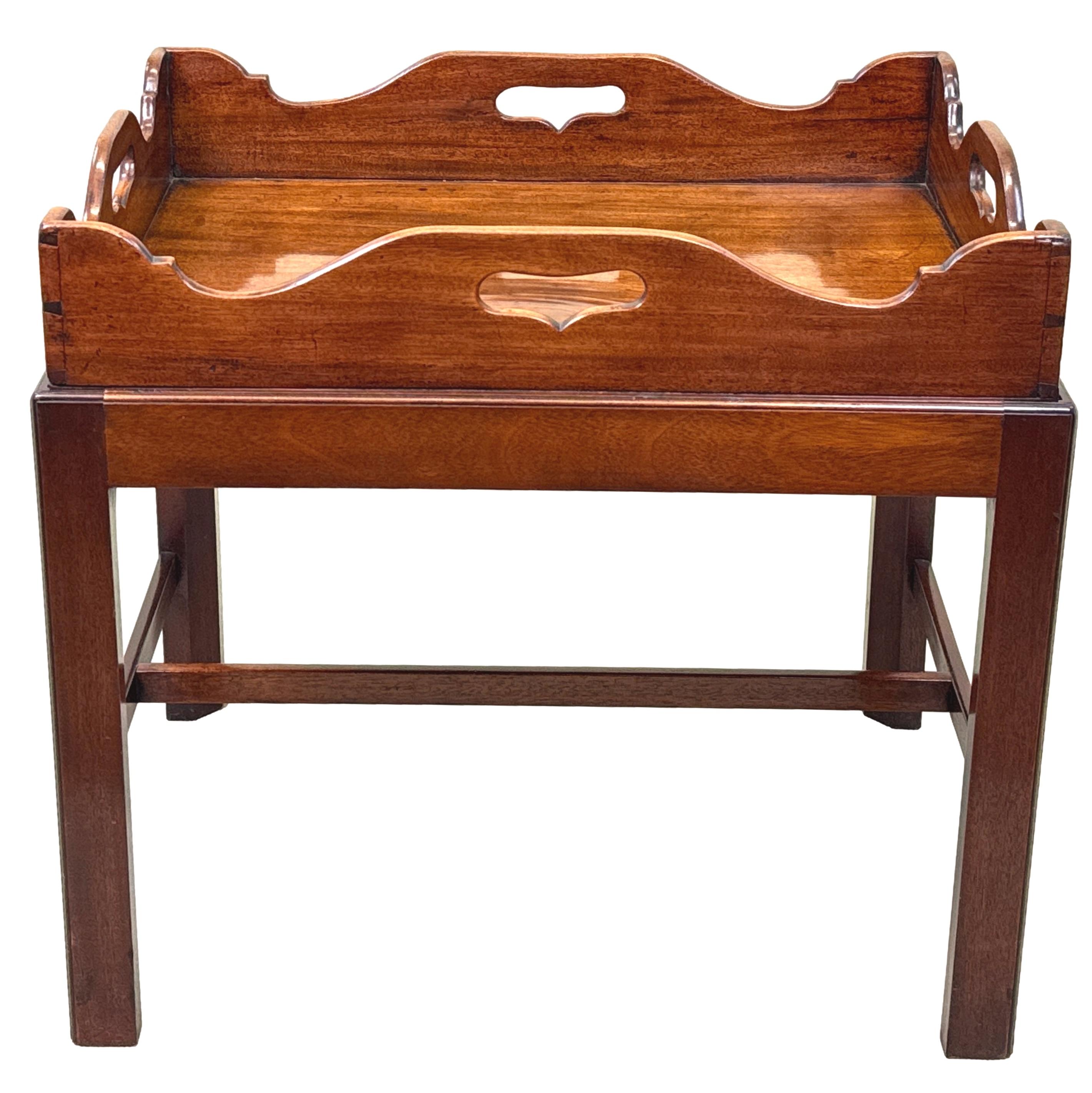 Georgian Mahogany Rectangular Tray On Stand For Sale 5