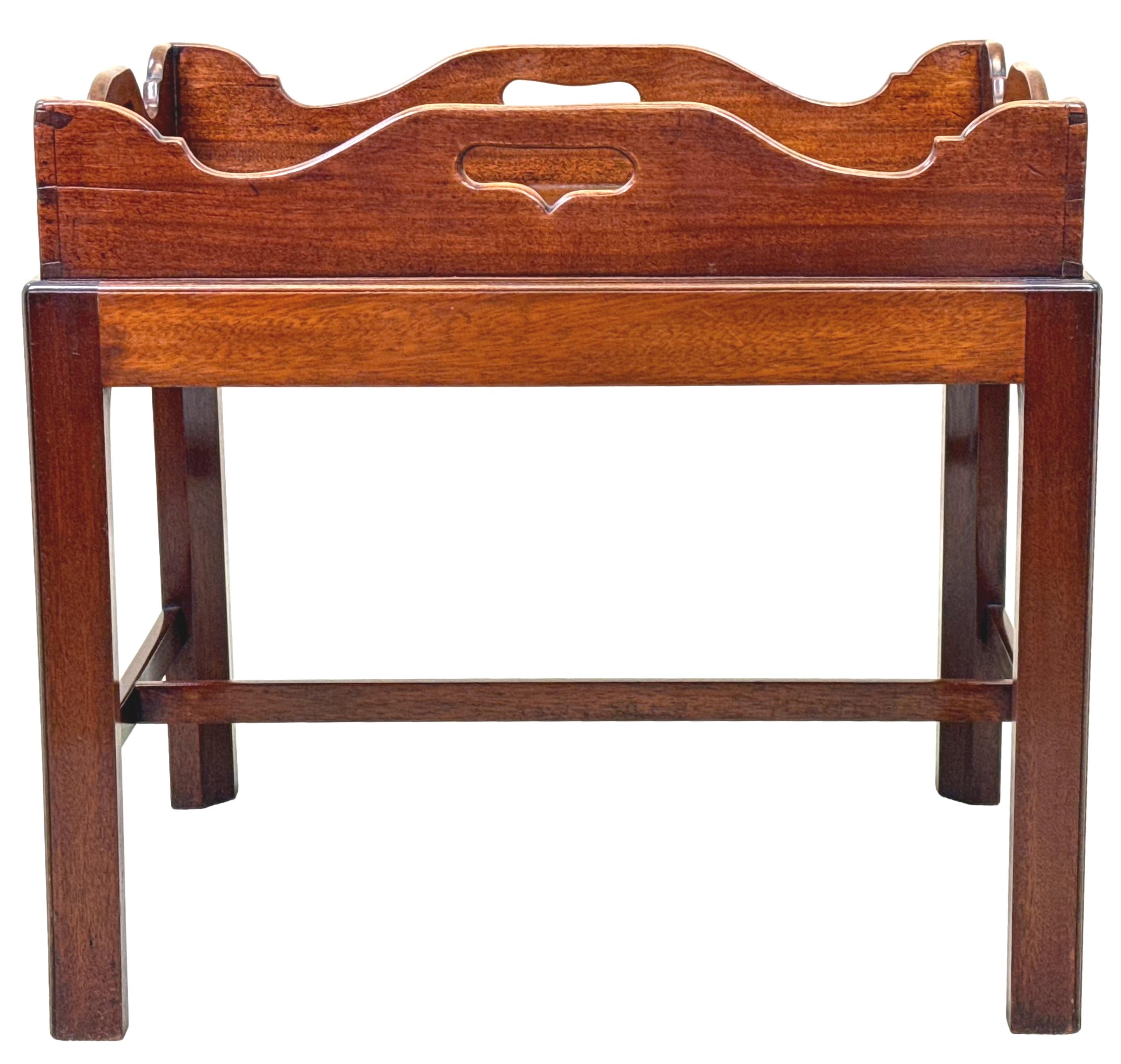 Georgian Mahogany Rectangular Tray On Stand For Sale 7