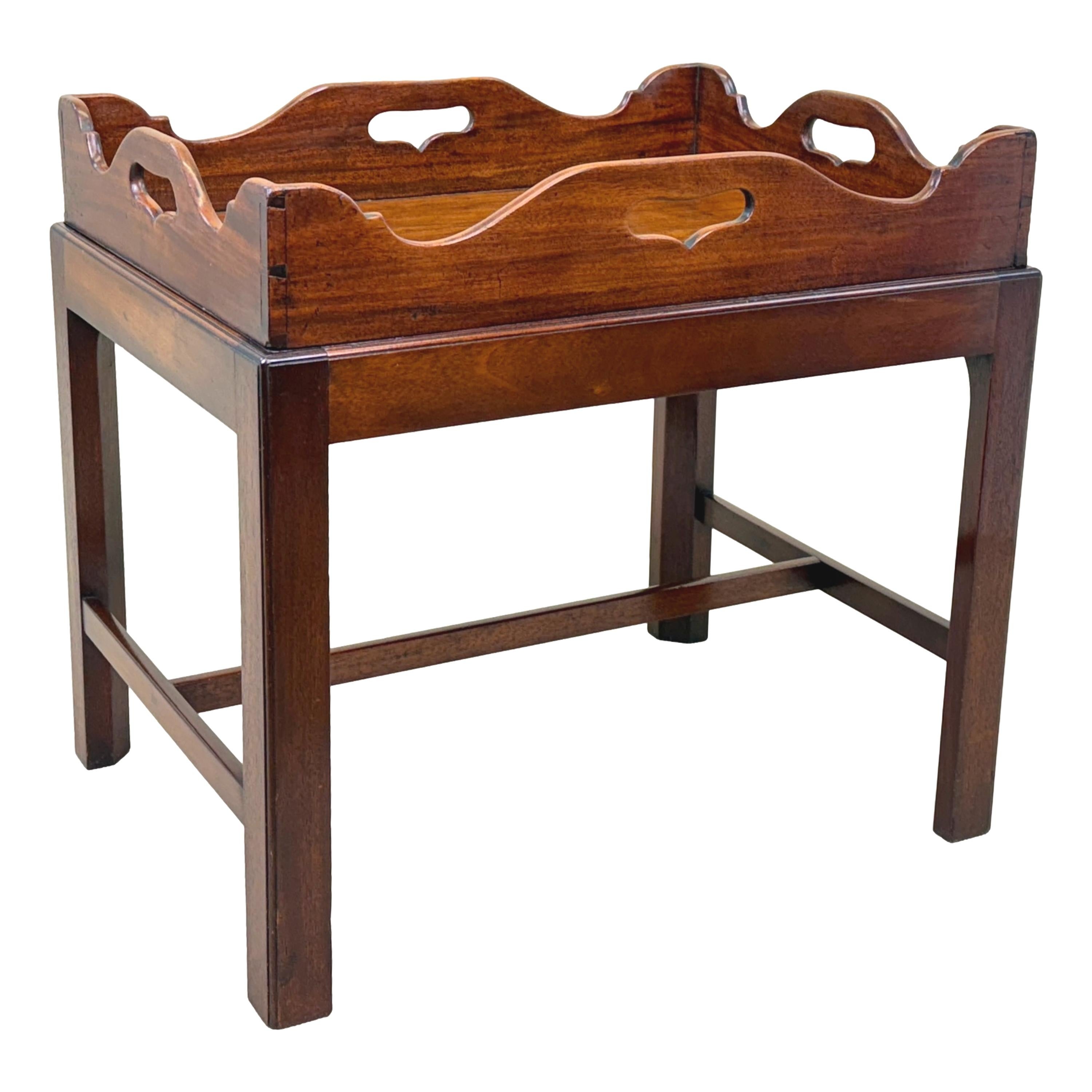 Georgian Mahogany Rectangular Tray On Stand For Sale 3