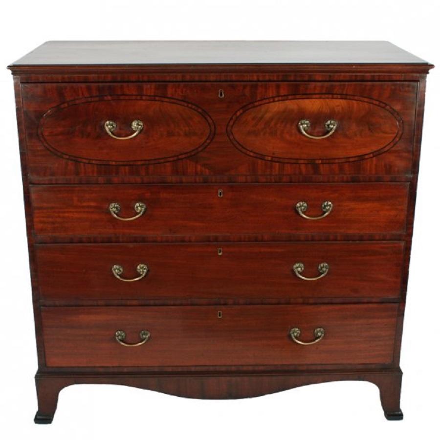 Georgian Mahogany Secretaire Chest, 19th Century In Good Condition For Sale In London, GB