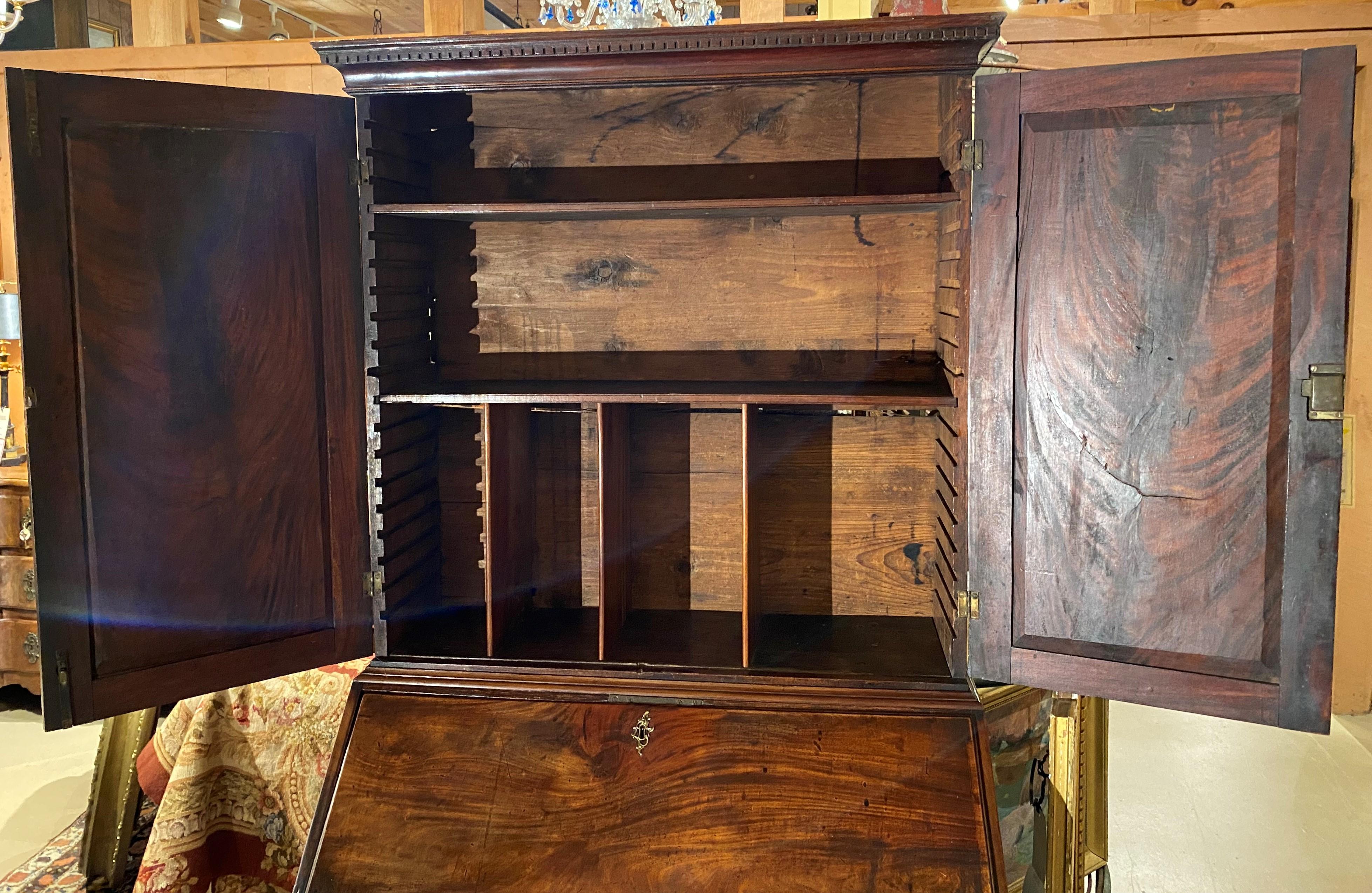 Georgian Mahogany Secretary Bookcase, circa 1770 1