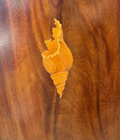 Georgian Mahogany Secretary Buffet China Cabinet Shell Inlay