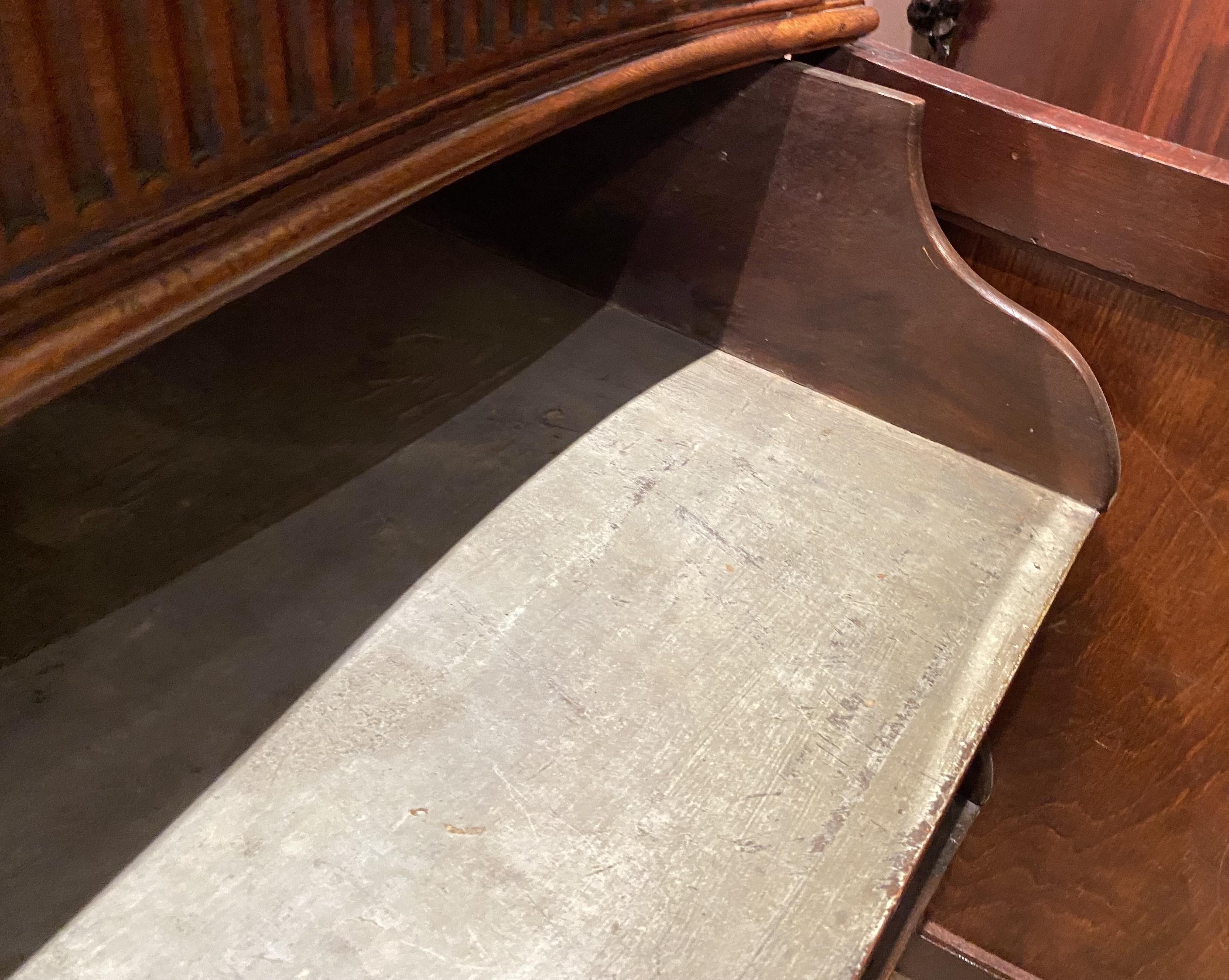 Georgian Mahogany Serpentine Butler’s Desk or Library Cabinet 8