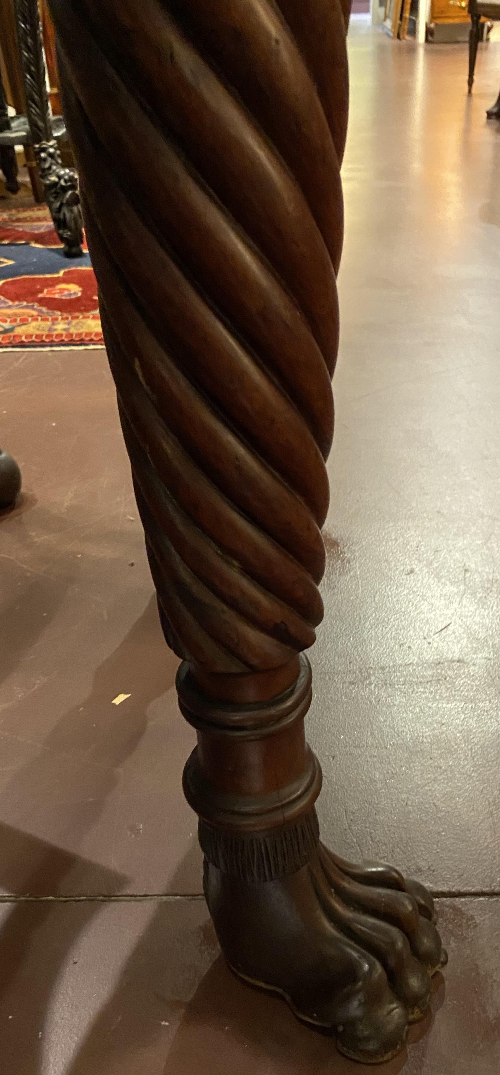 Brass Georgian Mahogany Server with Shaped Splash Rail and Gadrooned Edge Top For Sale