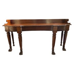 Georgian Mahogany Server with Shaped Splash Rail and Gadrooned Edge Top