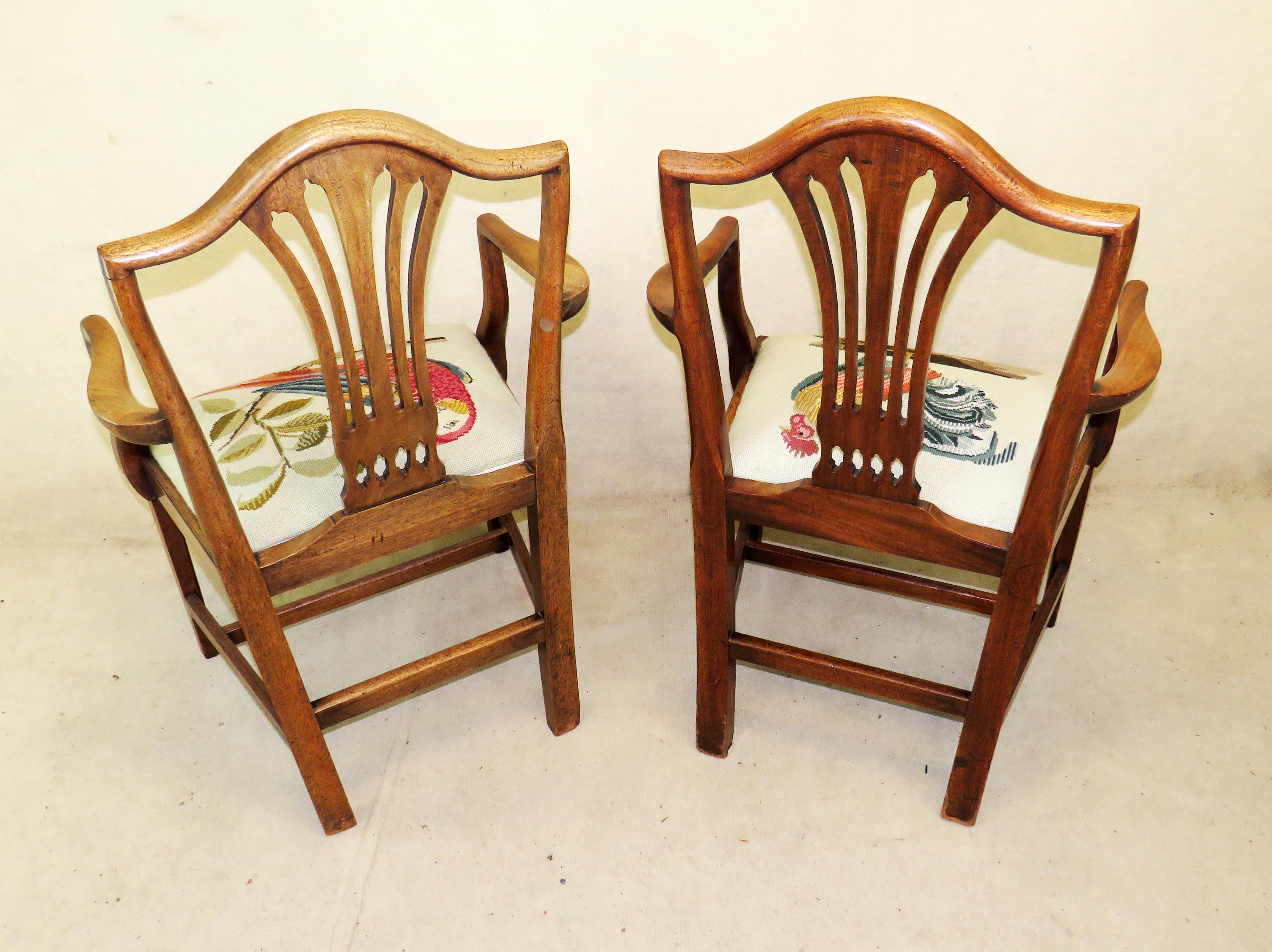 Georgian Mahogany Set of 8 Antique Hepplewhite Dining Chairs 1