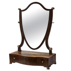 Georgian Mahogany 'Shield Shaped' Dressing Table Mirror
