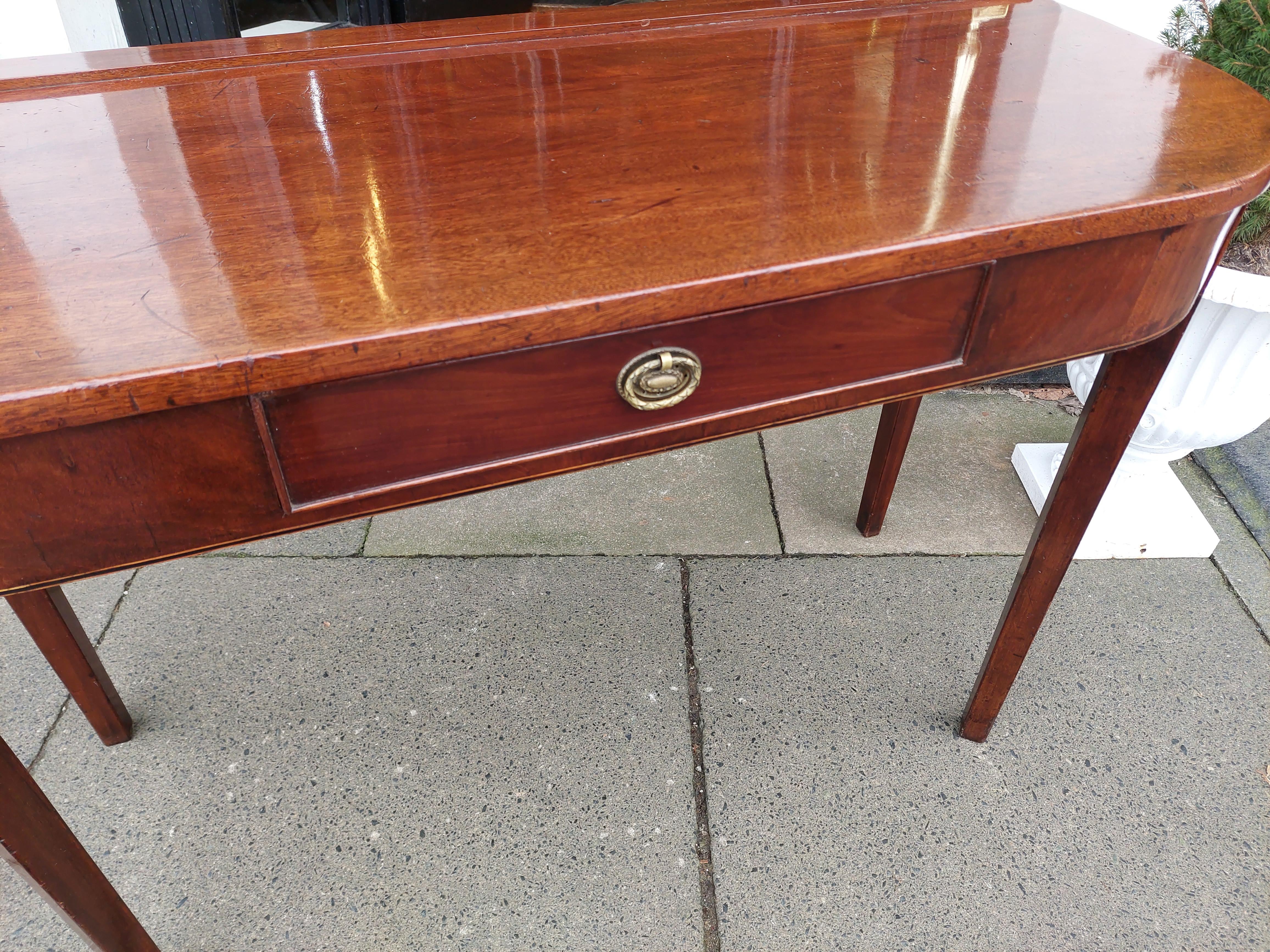 English Georgian Mahogany Side Hall Table For Sale
