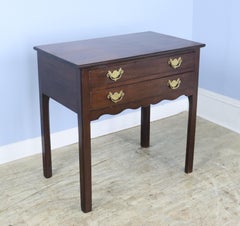 Georgian Mahogany Side Table, Two Drawers