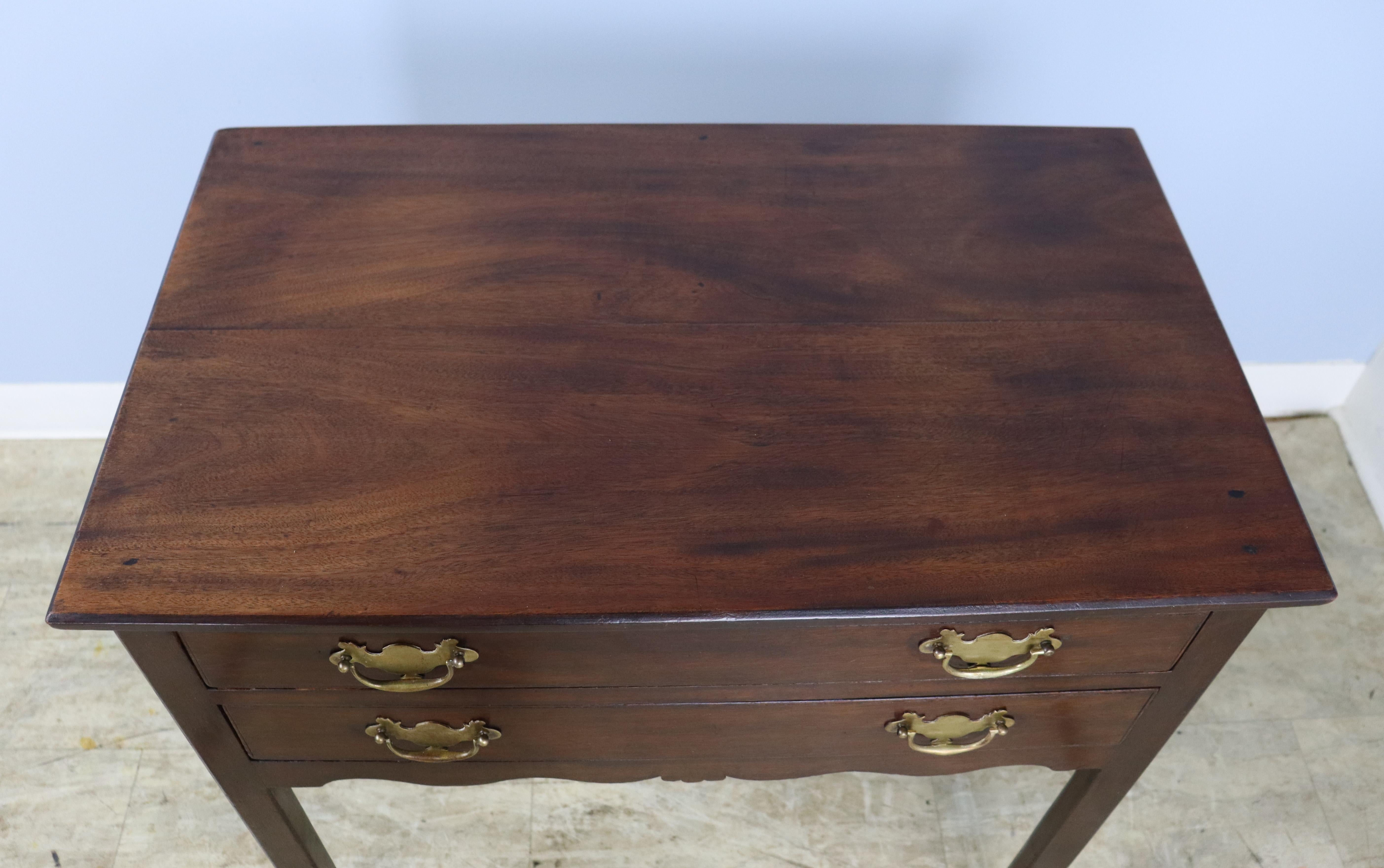 18th Century Georgian Mahogany Side Table, Two Drawers For Sale