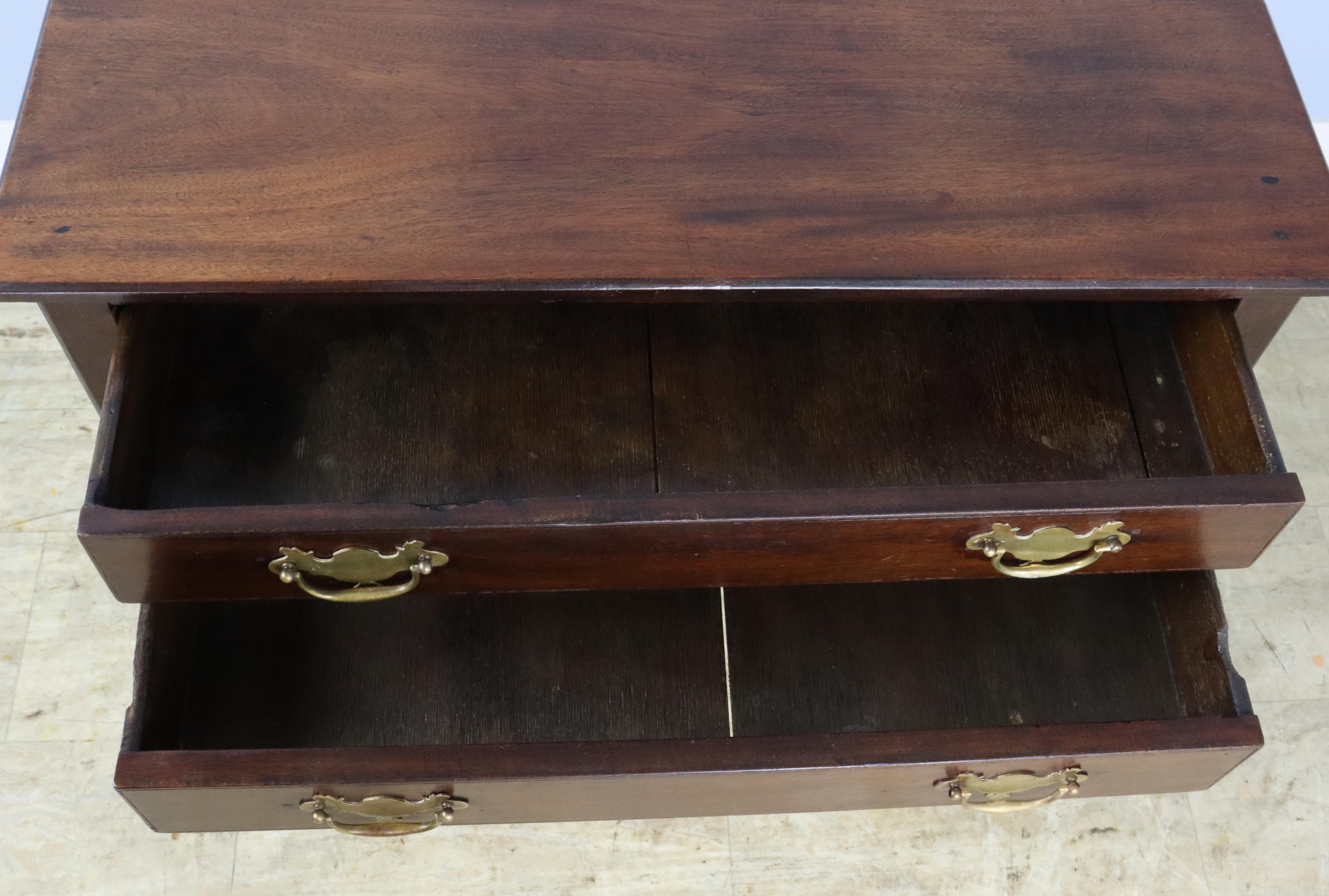 Georgian Mahogany Side Table, Two Drawers For Sale 2