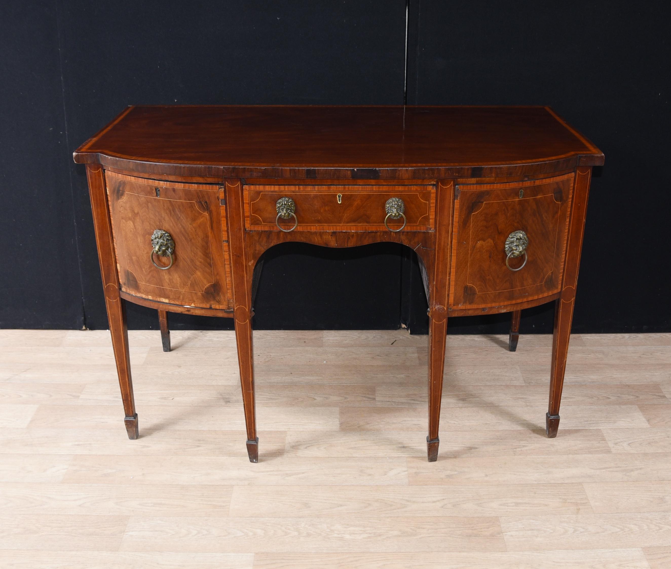 - Gorgeous antique mahogany Georgian sideboard or buffet
- We date this piece to circa 1790
- Original fixtures including distinctive lions head handles
- Viewings available by appointment possible at our Hertfordshire showroom
- Note if you