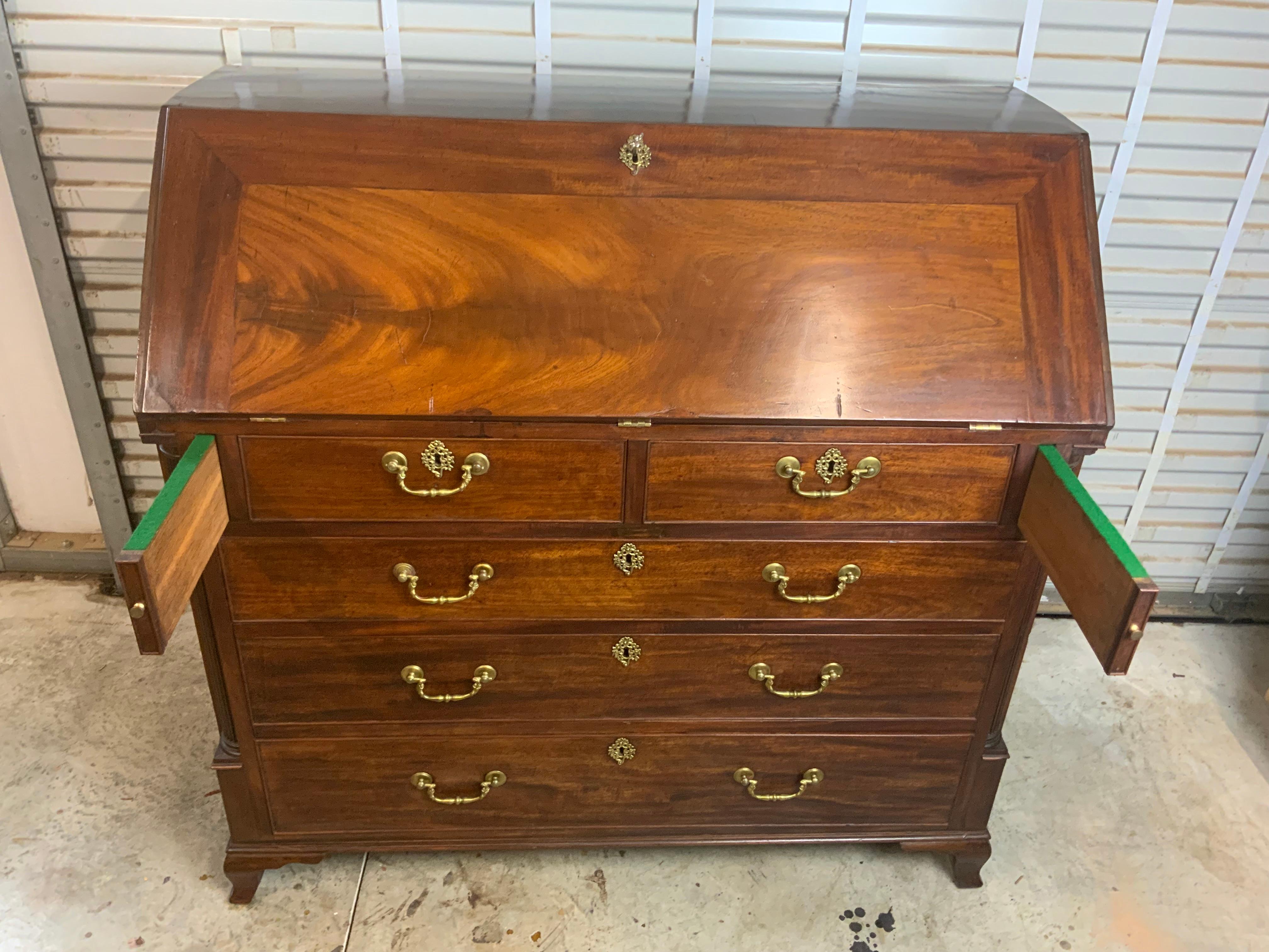 George IV Georgian Mahogany Slant Front Secretary Desk