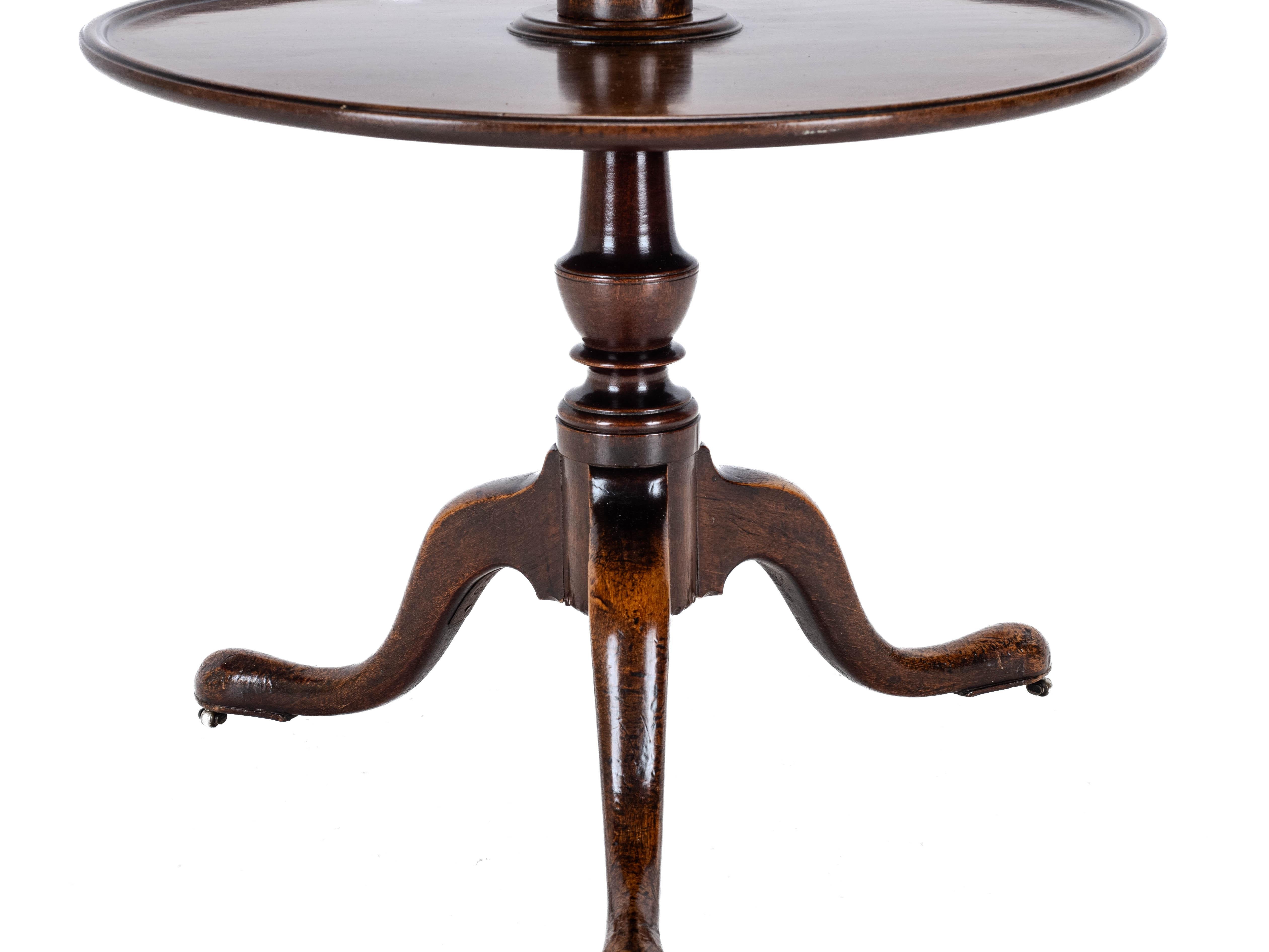 Georgian Mahogany Small 2 Tier Dumb Waiter Tripod Table circa 1800 (George III) 6