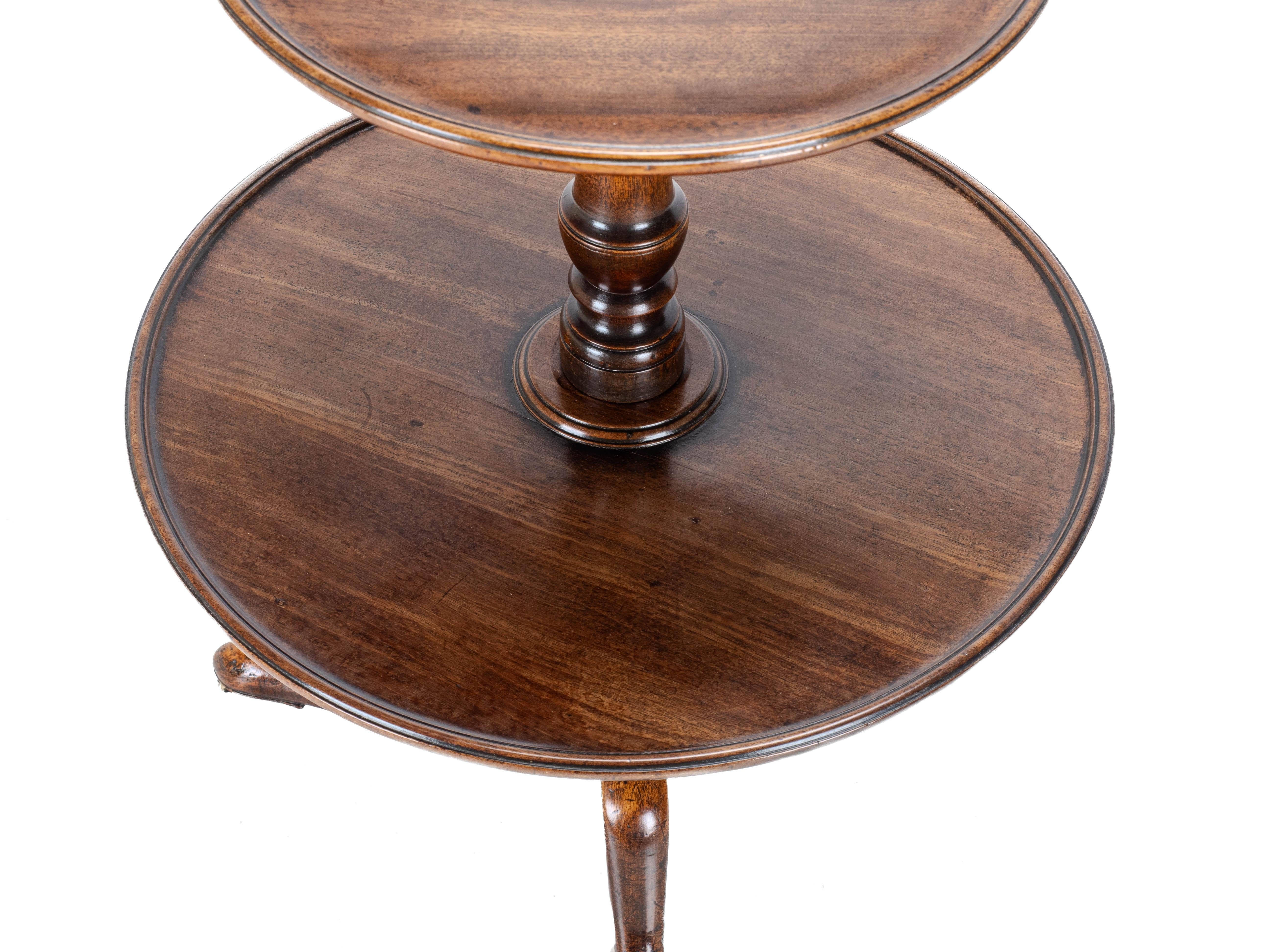 Georgian Mahogany Small 2 Tier Dumb Waiter Tripod Table circa 1800 (George III) 2