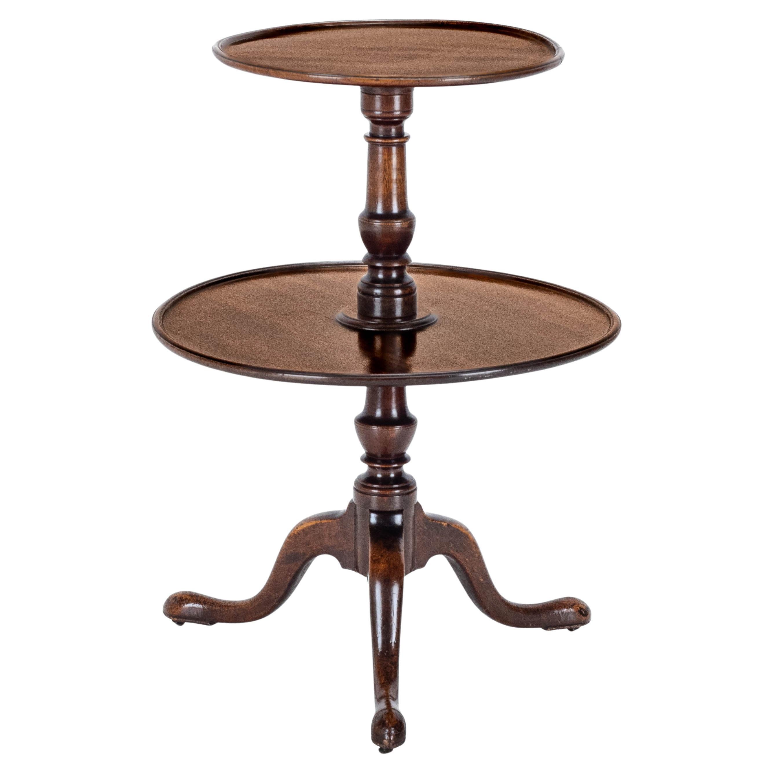 Georgian Mahogany Small 2 Tier Dumb Waiter Tripod Table circa 1800 (George III)