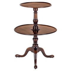 Georgian Mahogany Small 2 Tier Dumb Waiter Tripod Table circa 1800 (George III)