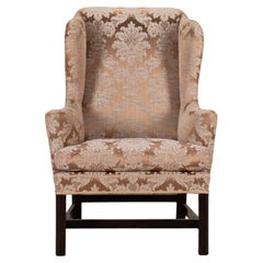 Georgian Mahogany Square Legged Wing Chair