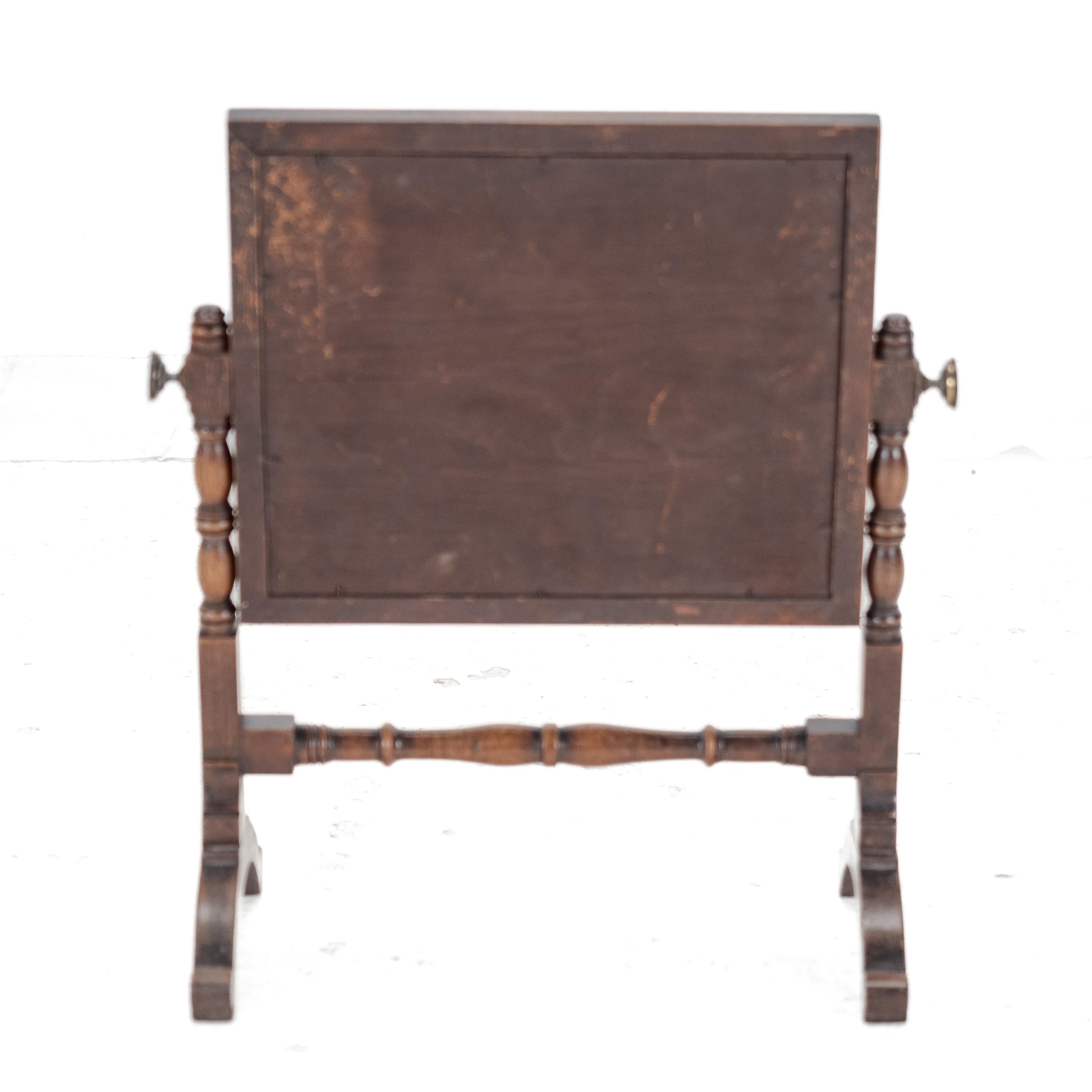 Georgian Mahogany Swing Lock Toilet Mirror c1800 (Vanity Tabletop George III) For Sale 9