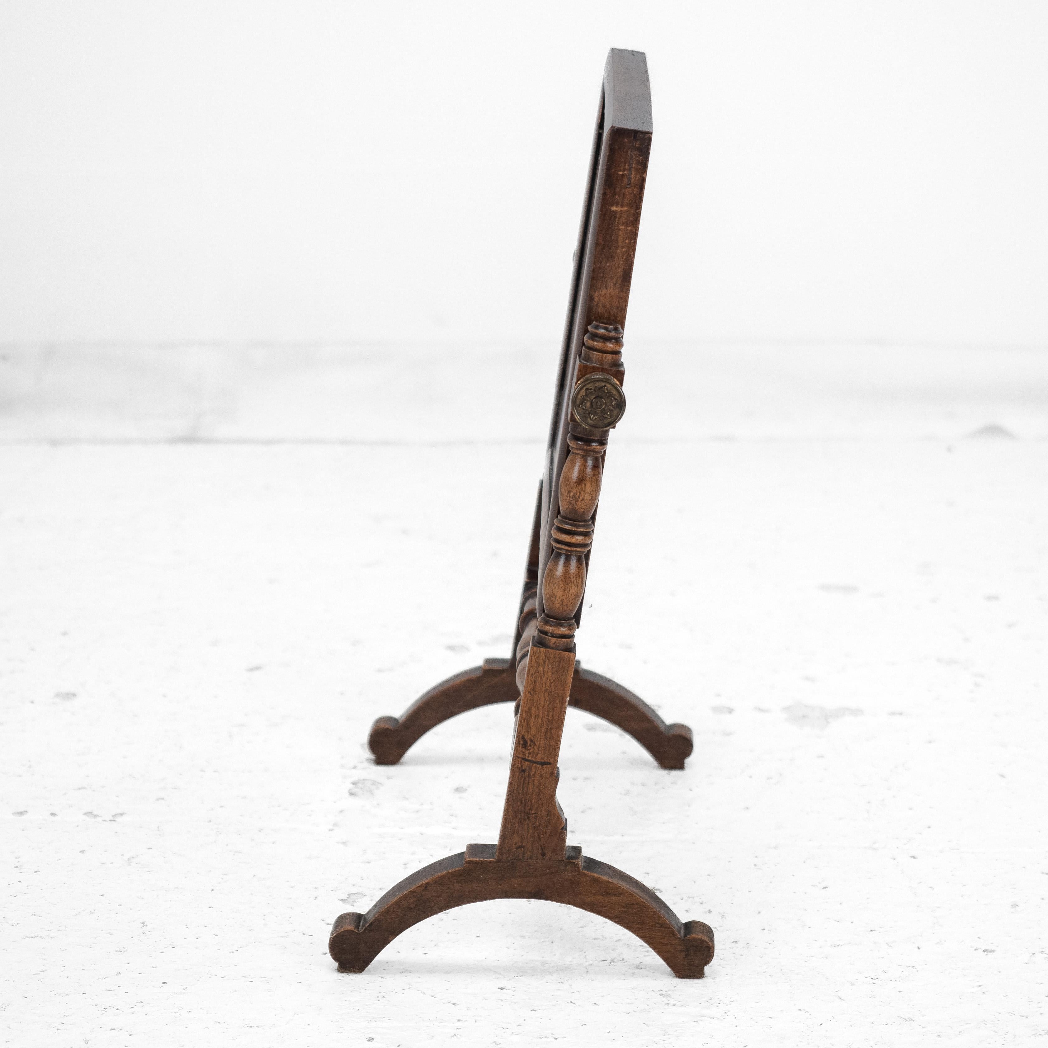 Brass Georgian Mahogany Swing Lock Toilet Mirror c1800 (Vanity Tabletop George III) For Sale
