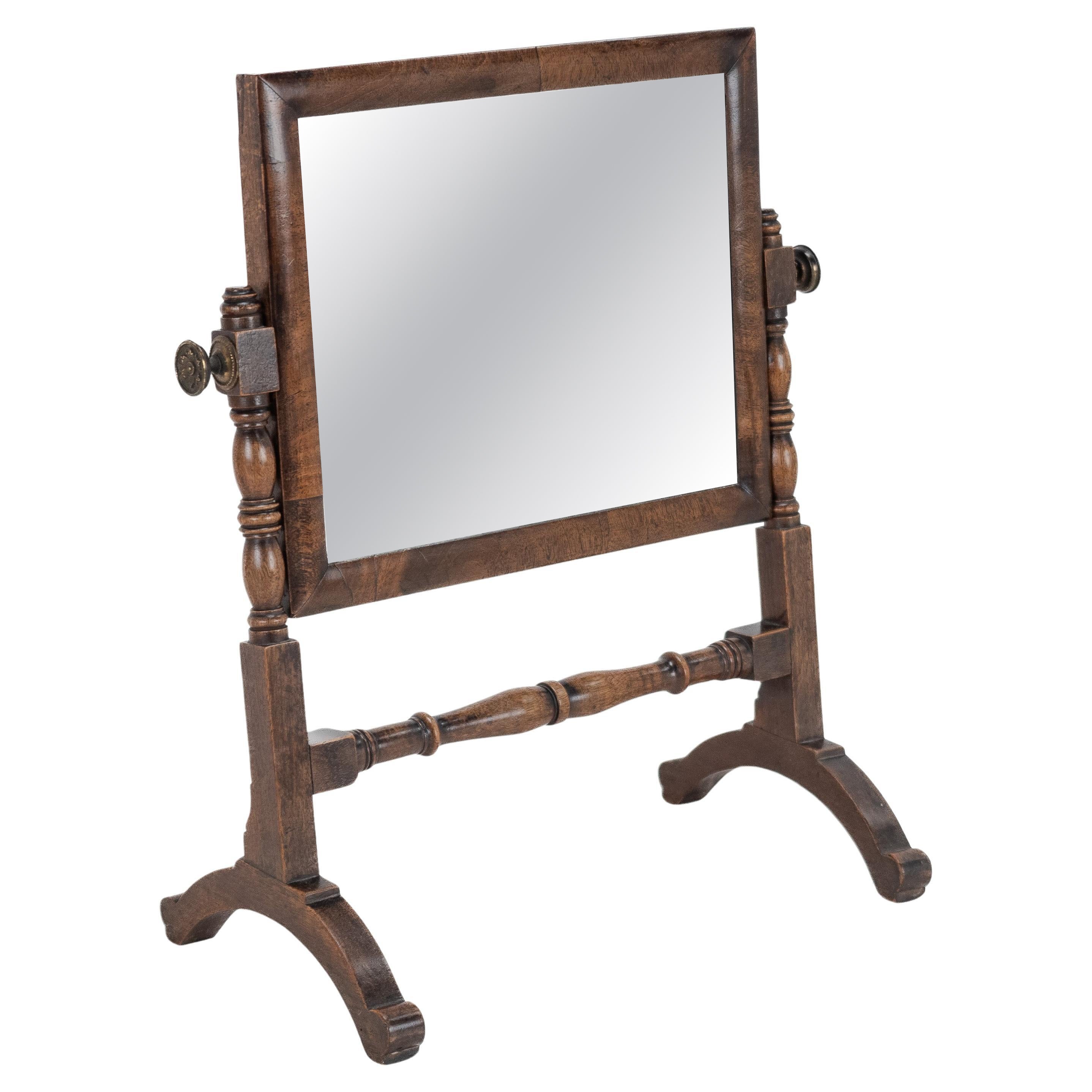 Georgian Mahogany Swing Lock Toilet Mirror c1800 (Vanity Tabletop George III) For Sale
