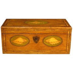 Used Georgian Mahogany Tea Caddy Converted to a Document /Jewelry Box, circa 1810