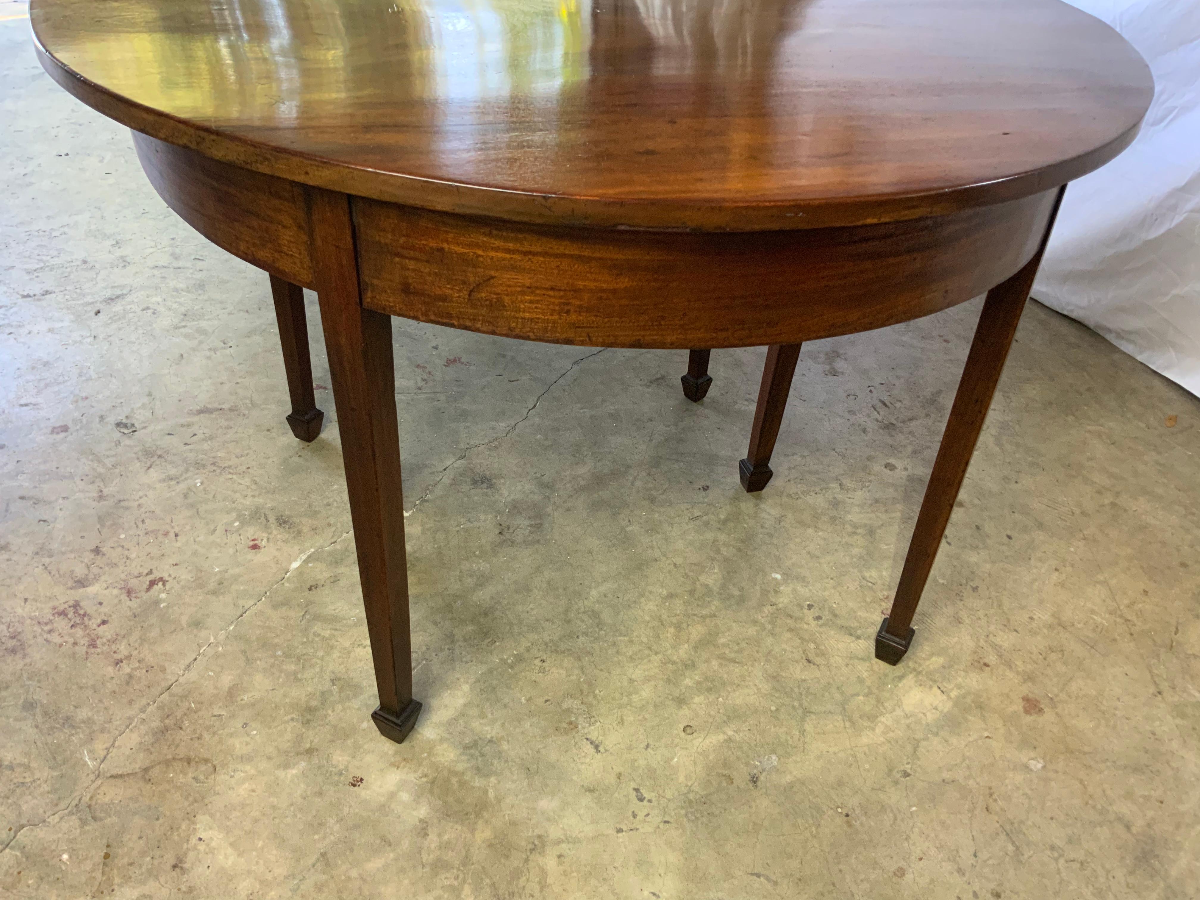 Georgian Mahogany Three Piece Dining Table In Good Condition In Bradenton, FL