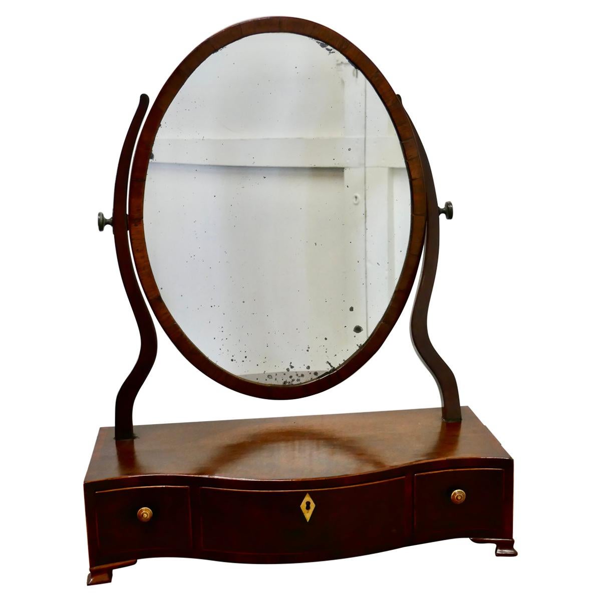 Georgian Mahogany Toilet or Vanity Mirror For Sale
