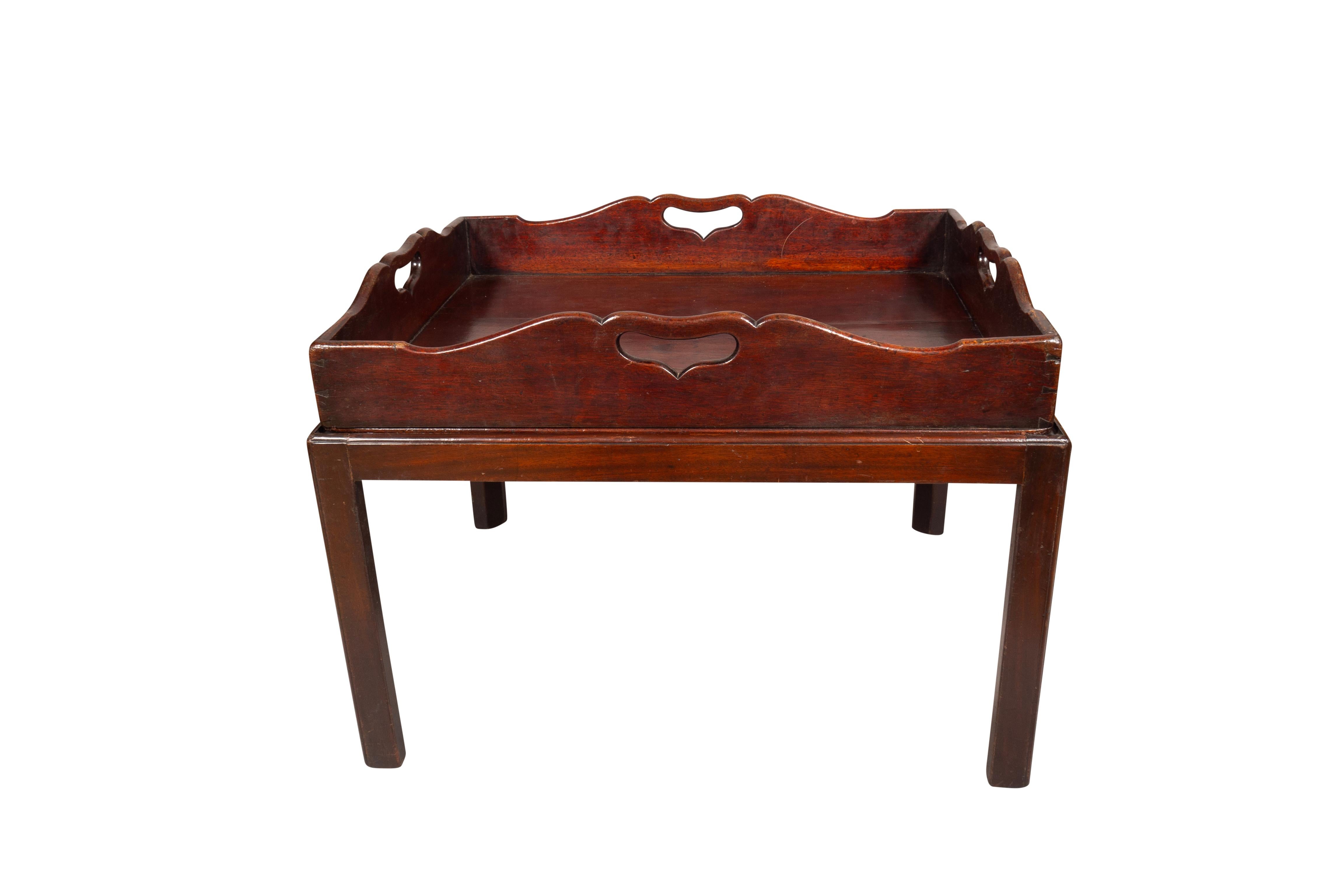 Georgian Mahogany Tray On Later Base In Good Condition For Sale In Essex, MA