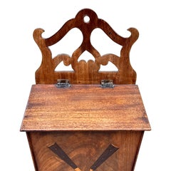 Georgian Mahogany Wall Hanging Cutlery Or Candle Box