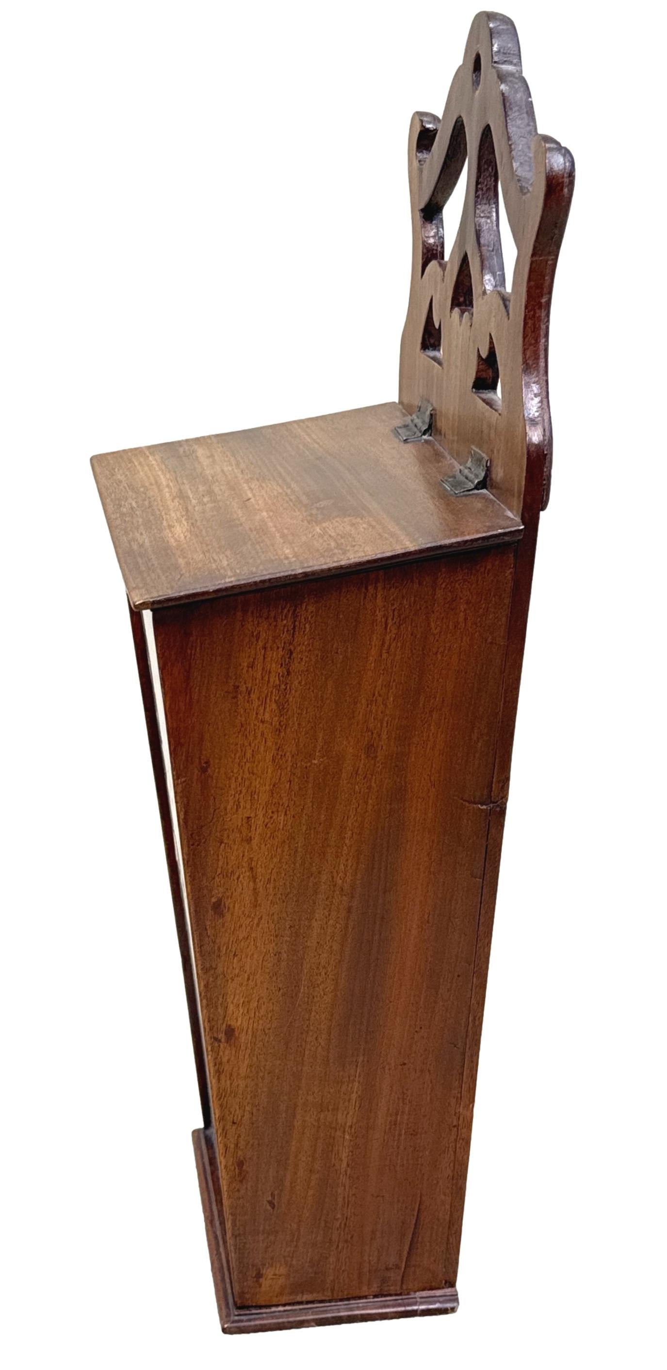 18th Century Georgian Mahogany Wall Hanging Cutlery Or Candle Box For Sale