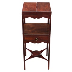 Antique Georgian Mahogany Washstand Bedside Table