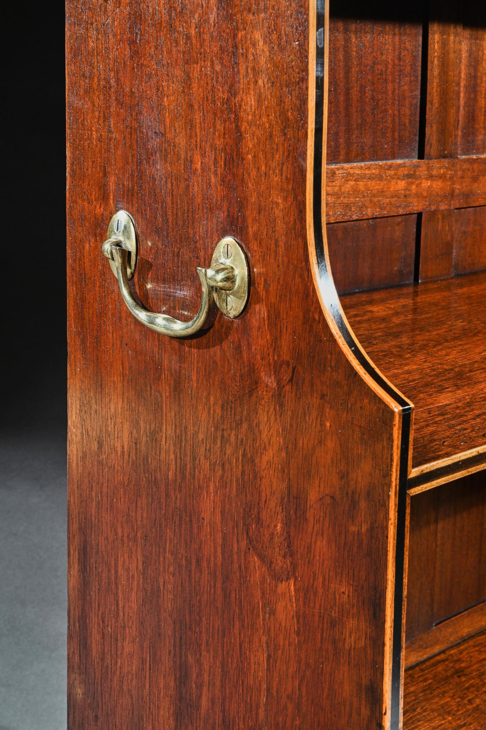 19th Century Georgian Mahogany Waterfall Bookcase of Small Proportions