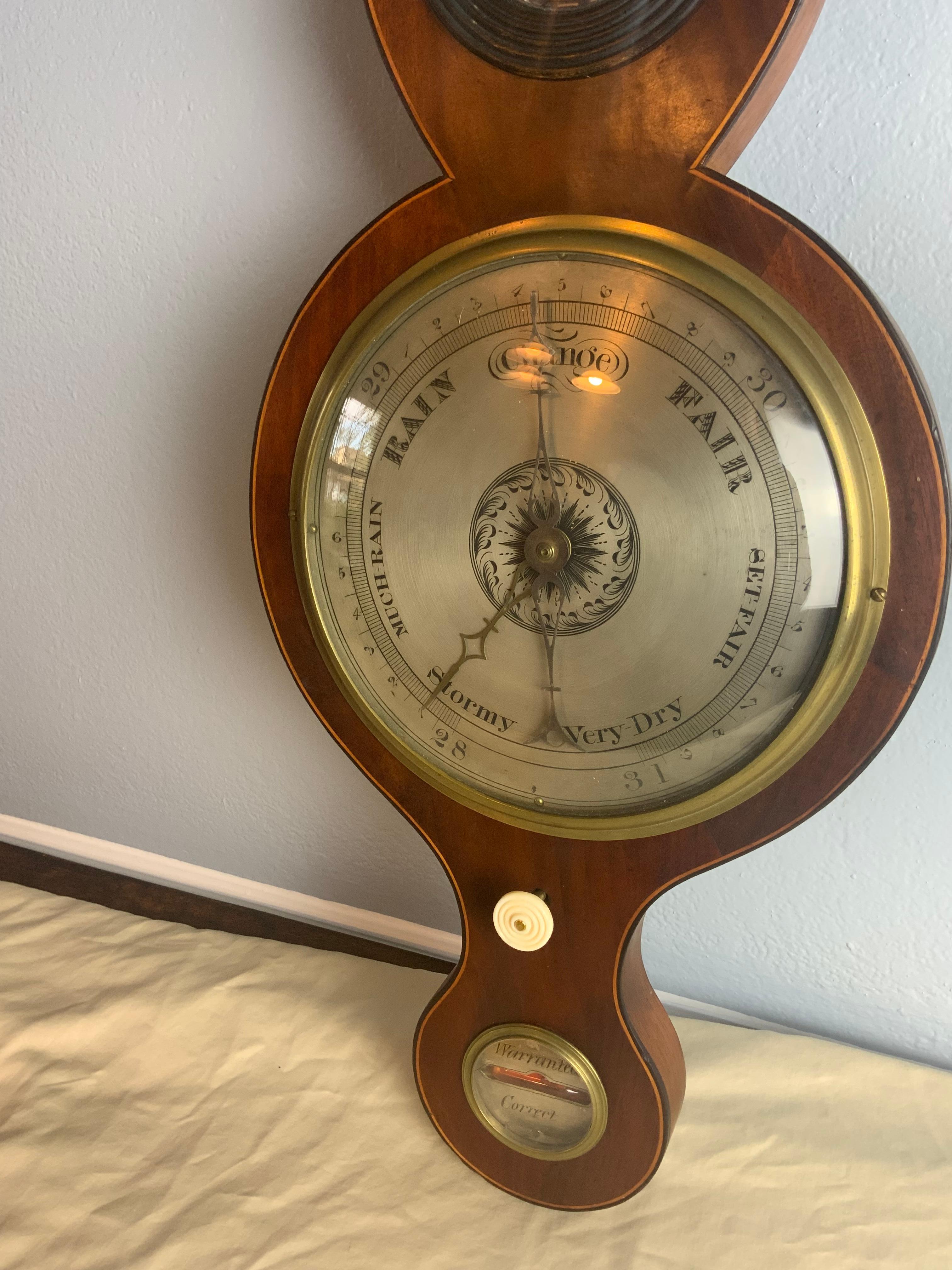 Georgian Mahogany Wheel Barometer  For Sale 3