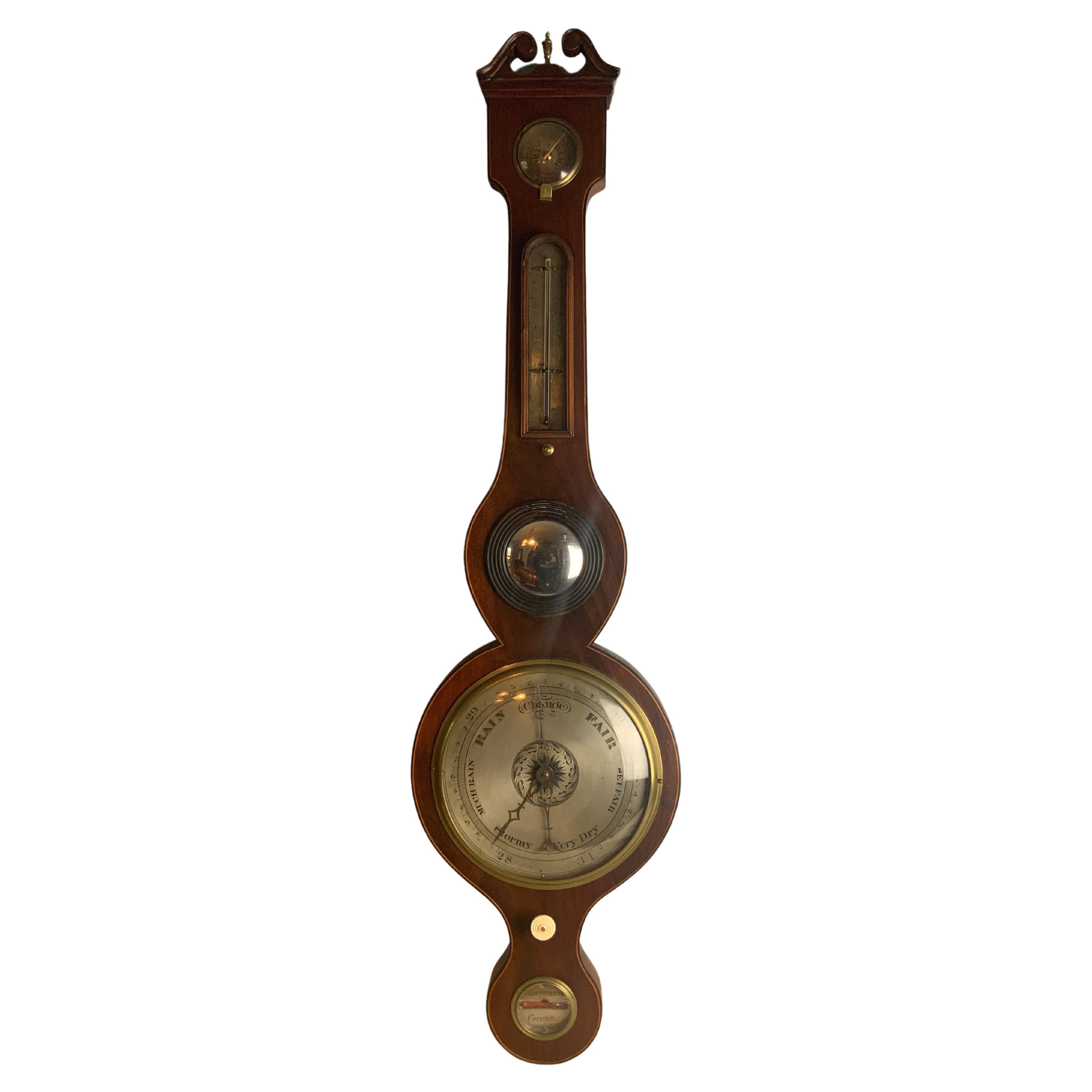 Georgian Mahogany Wheel Barometer  For Sale