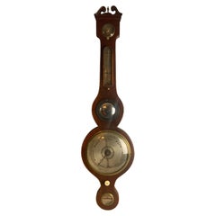 Antique Georgian Mahogany Wheel Barometer 