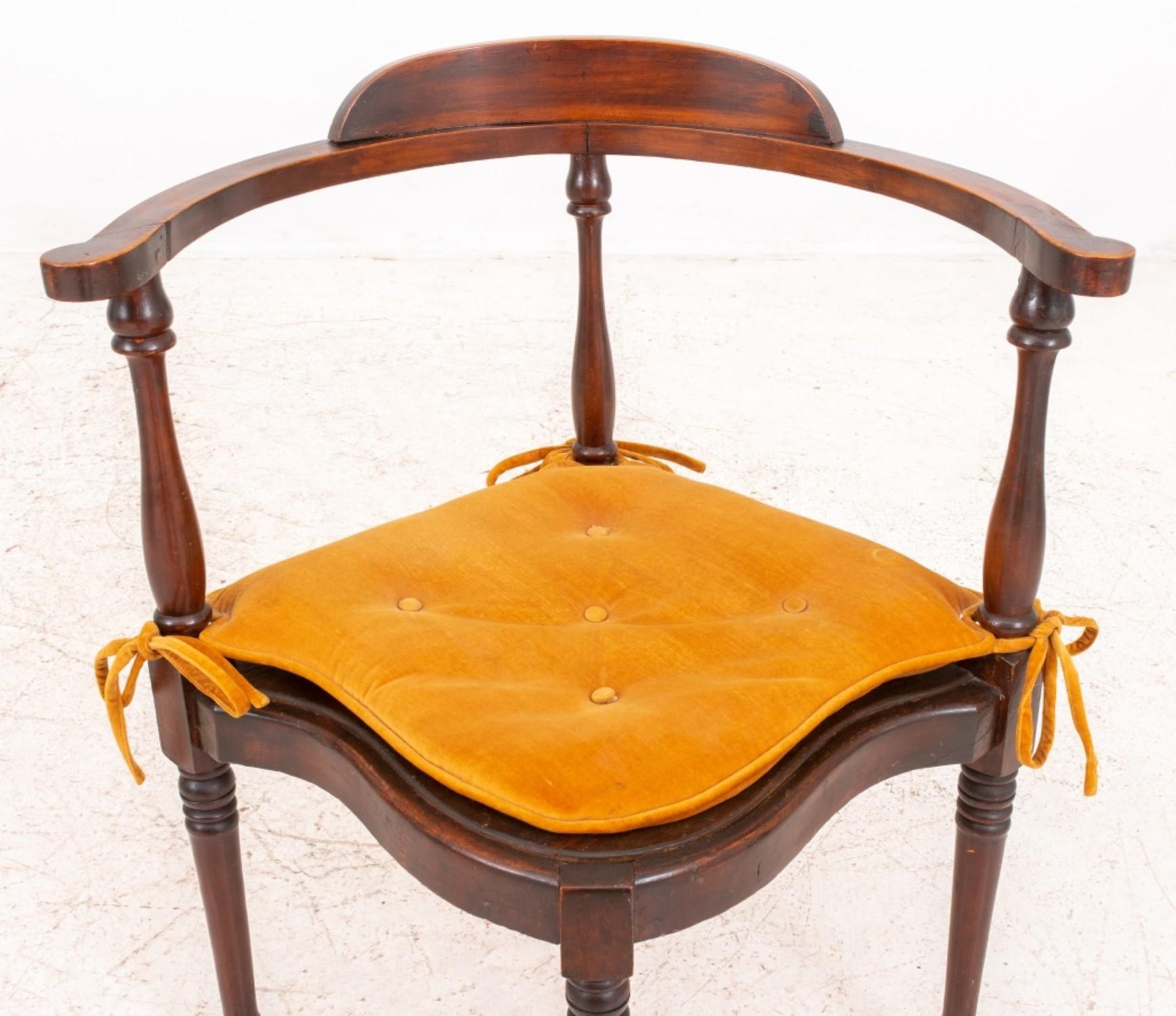 Georgian Manner Mahogany Corner Chair For Sale 1
