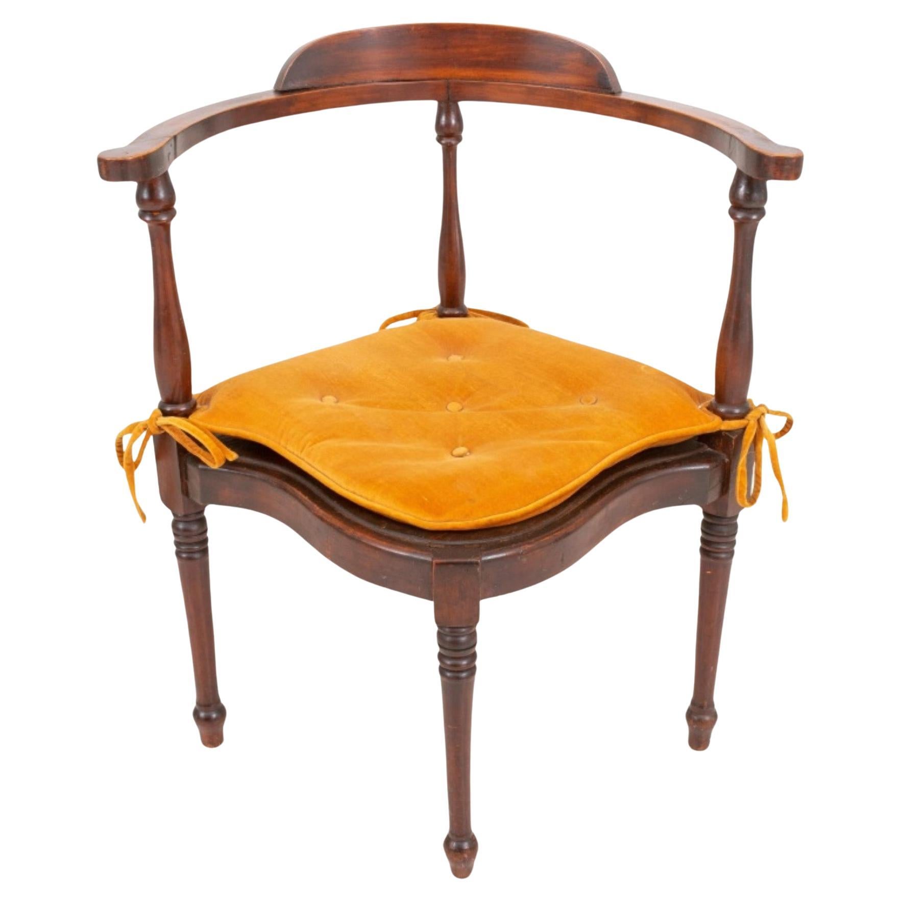 Georgian Manner Mahogany Corner Chair For Sale