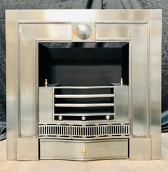 Georgian Manner Polished Steel Fireplace Insert