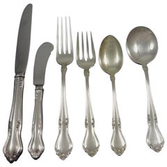 Georgian Manor by Lunt Sterling Silver Flatware Set for Eight Service 54 Pieces