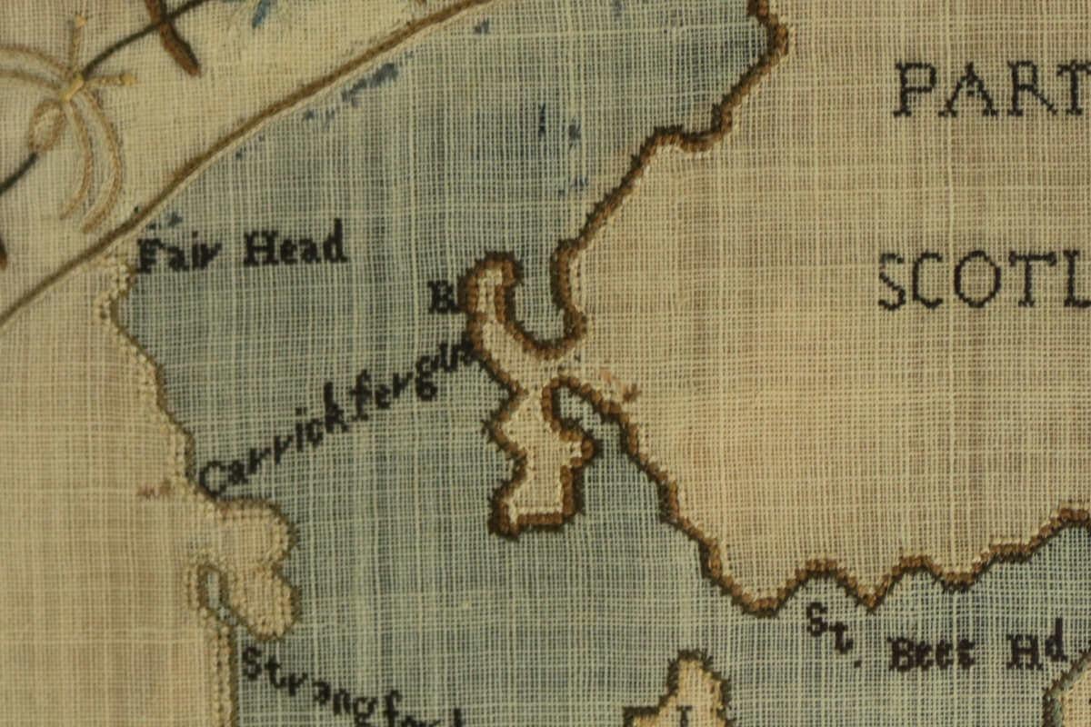 Georgian Map of UK Sampler by Elizabeth Kifft, 1797 2