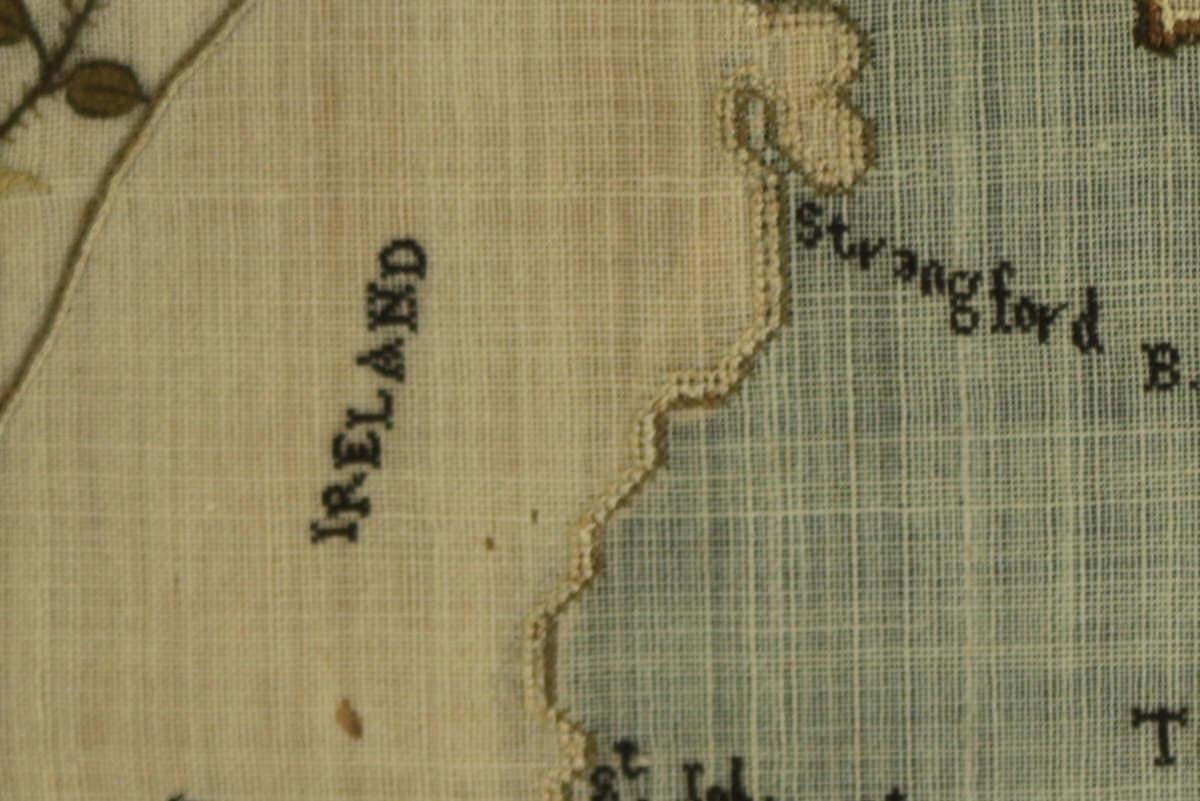 Georgian Map of UK Sampler by Elizabeth Kifft, 1797 3