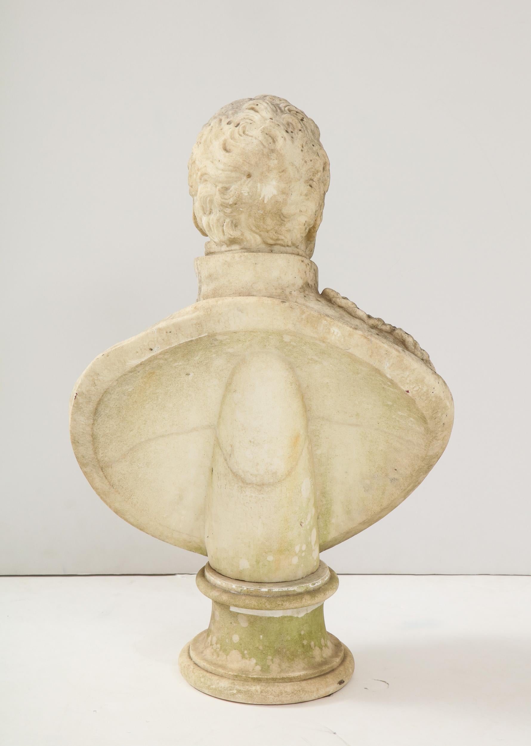 Georgian Marble Bust of Baronet Montagu Roger Burgoyne For Sale 3