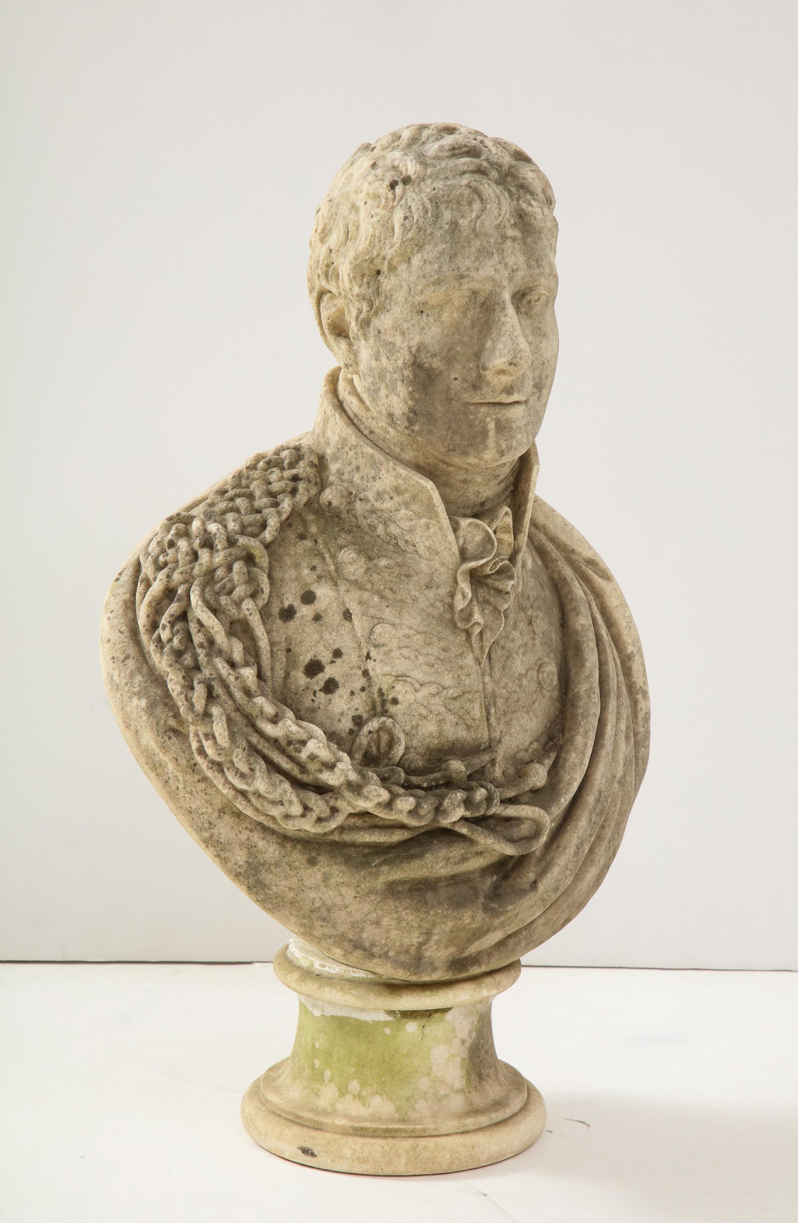 Georgian Marble Bust of Baronet Montagu Roger Burgoyne For Sale 7