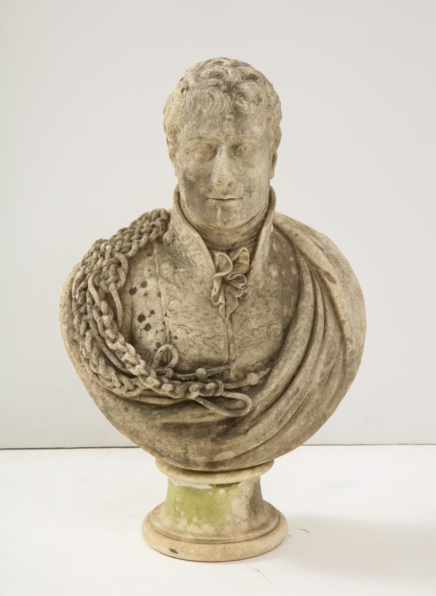 Georgian Marble Bust of Baronet Montagu Roger Burgoyne For Sale 11